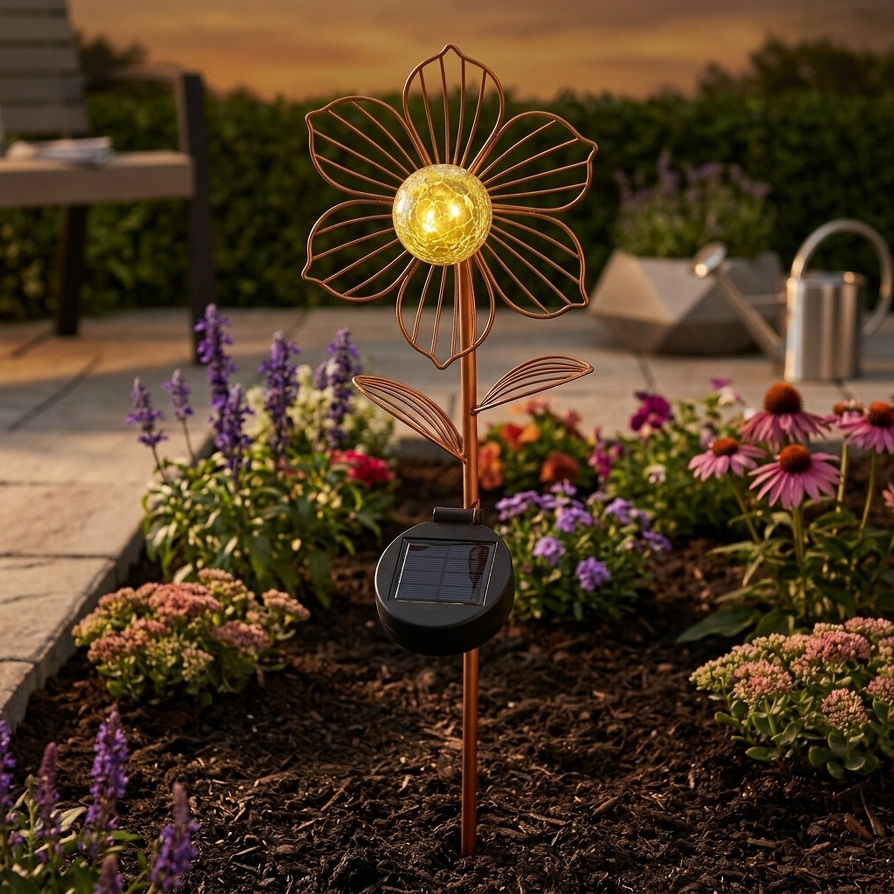 Lunaria Marigold Solar Flower Stake Light