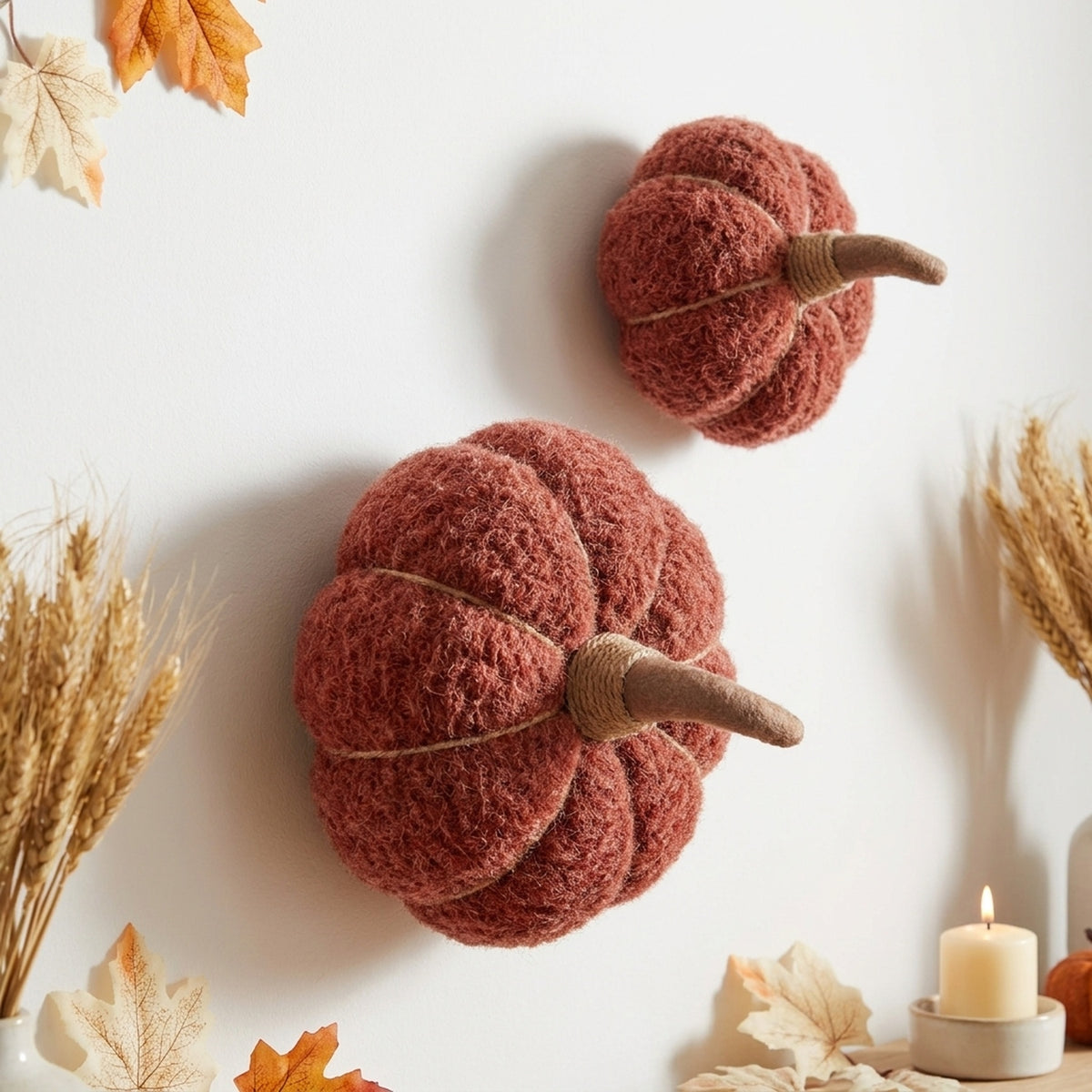 Extra Large Plush Textured Pumpkin Decor - V2