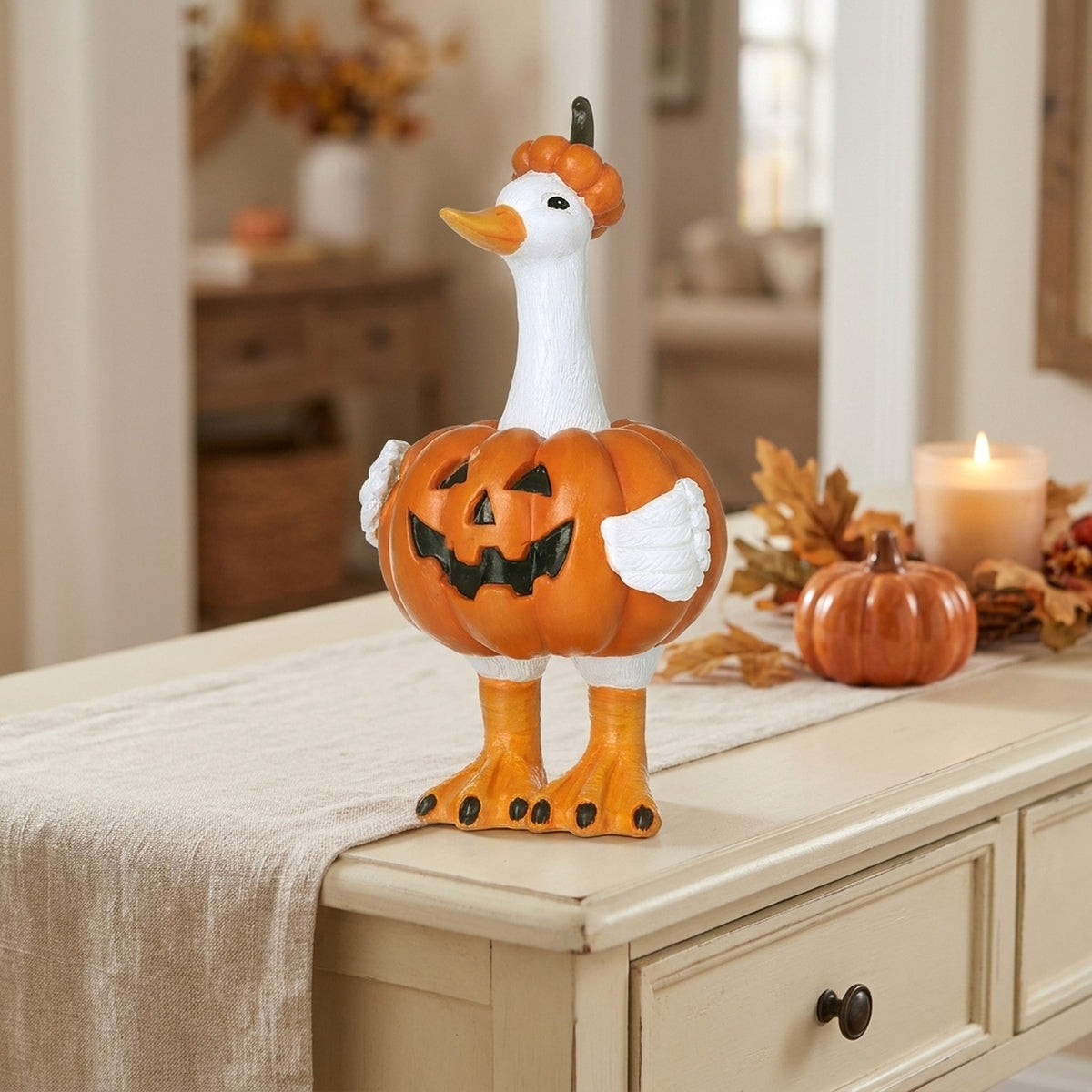 Goose In Pumpkin Disguise Ornament