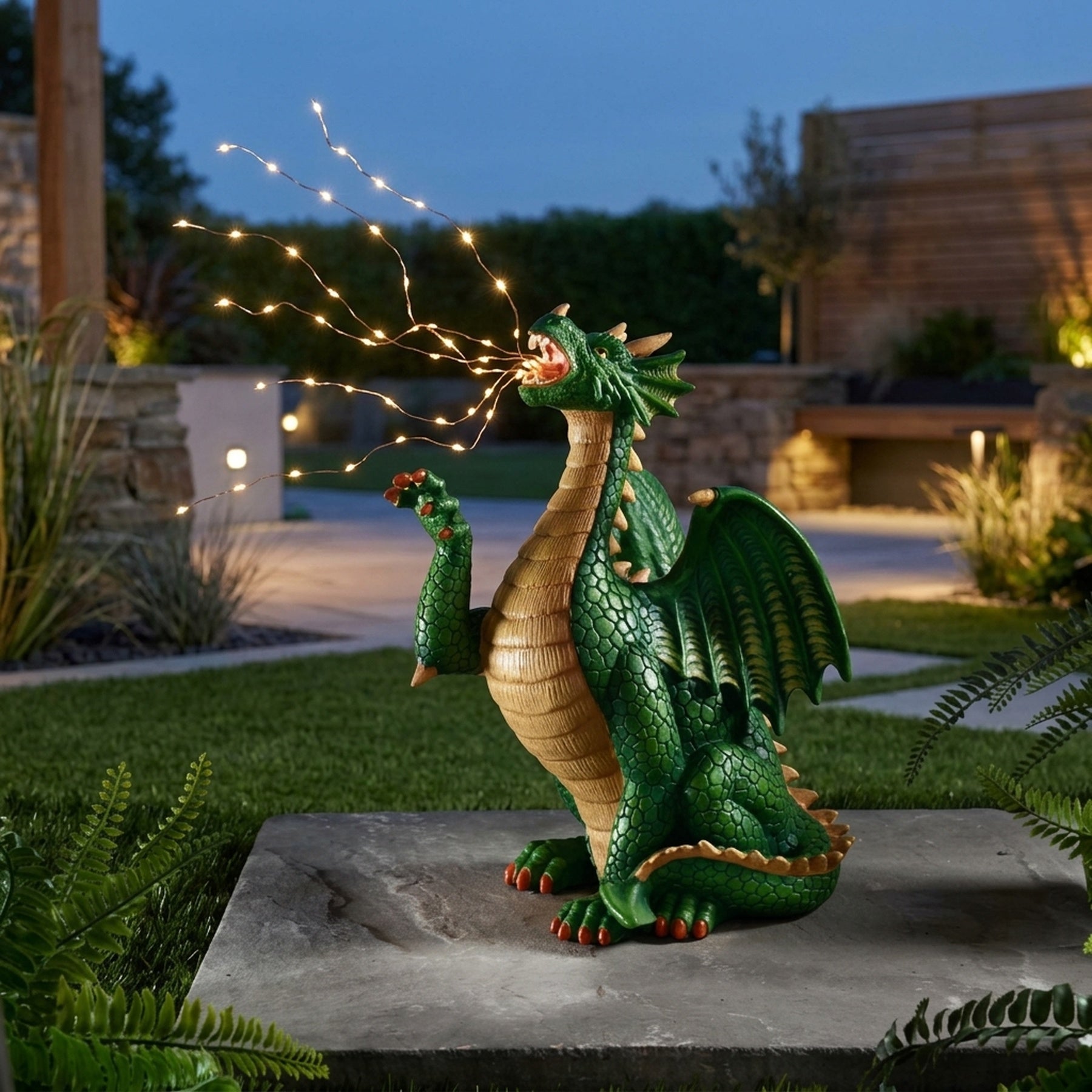 Drago Breath Solar Dragon Garden Ornament Light