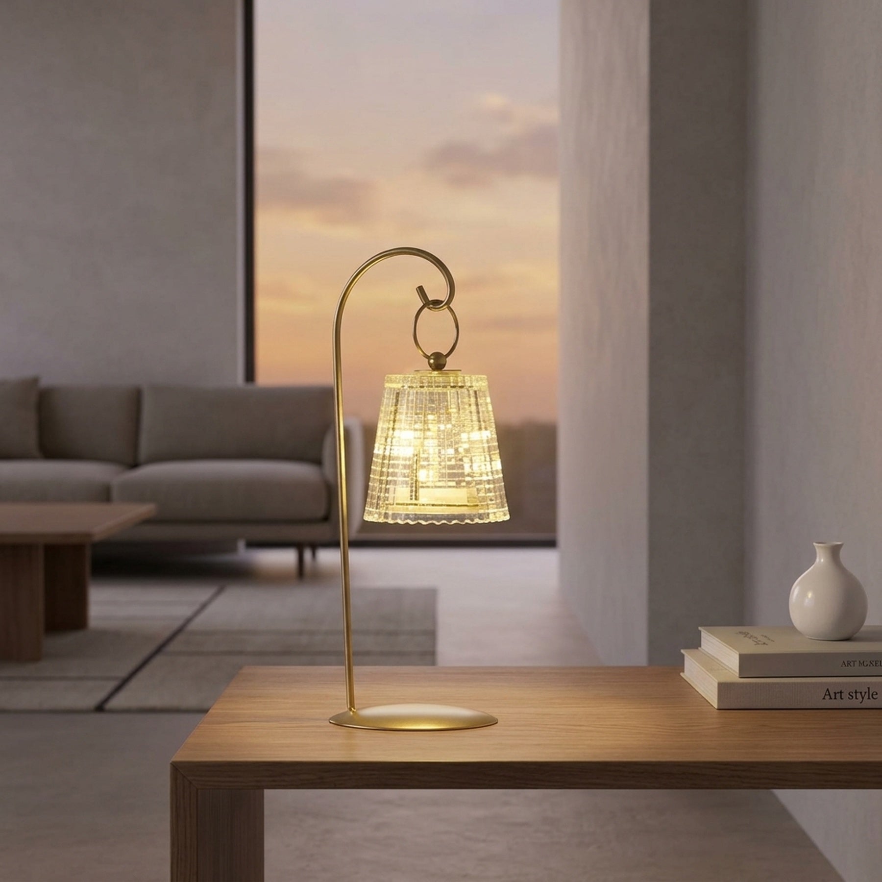 Curved Luna Hook LED Table Lamp