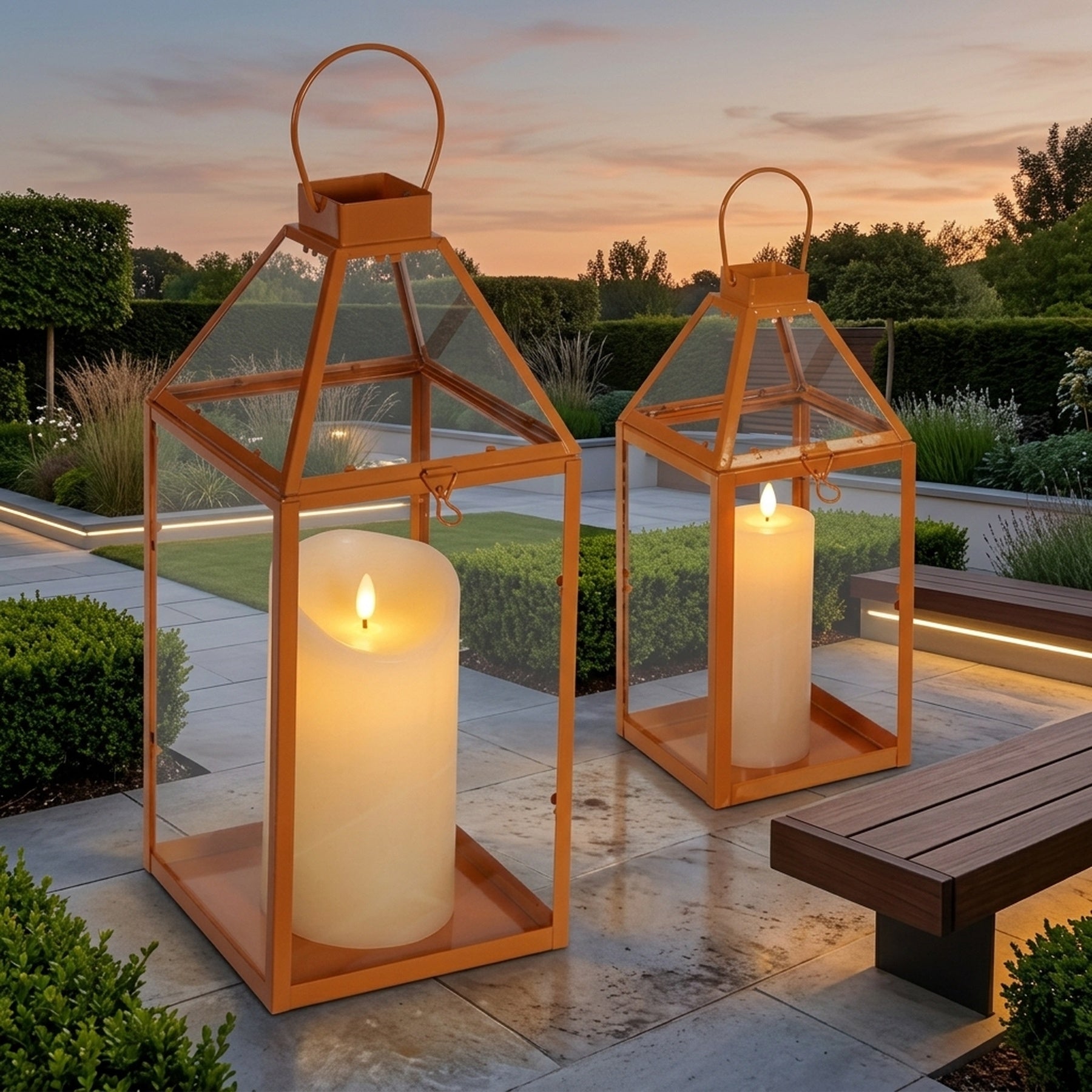 Contemporary Soft O Garden Lanterns