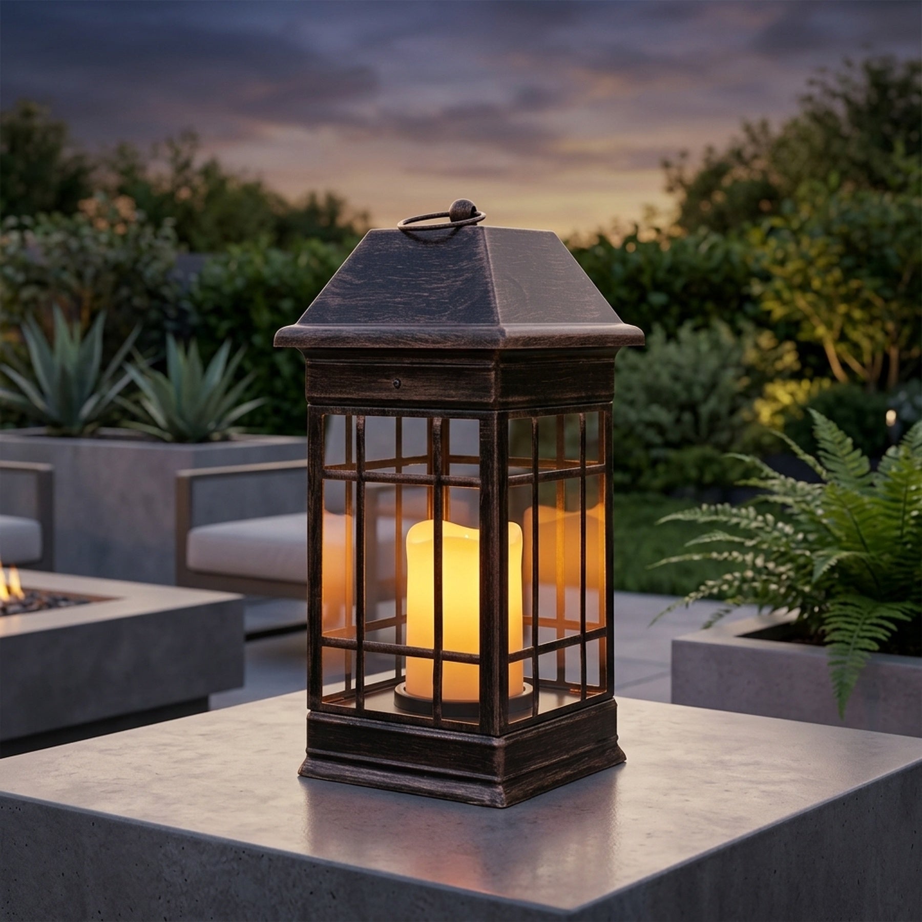 Seville Solar Flickering Candle Lantern
