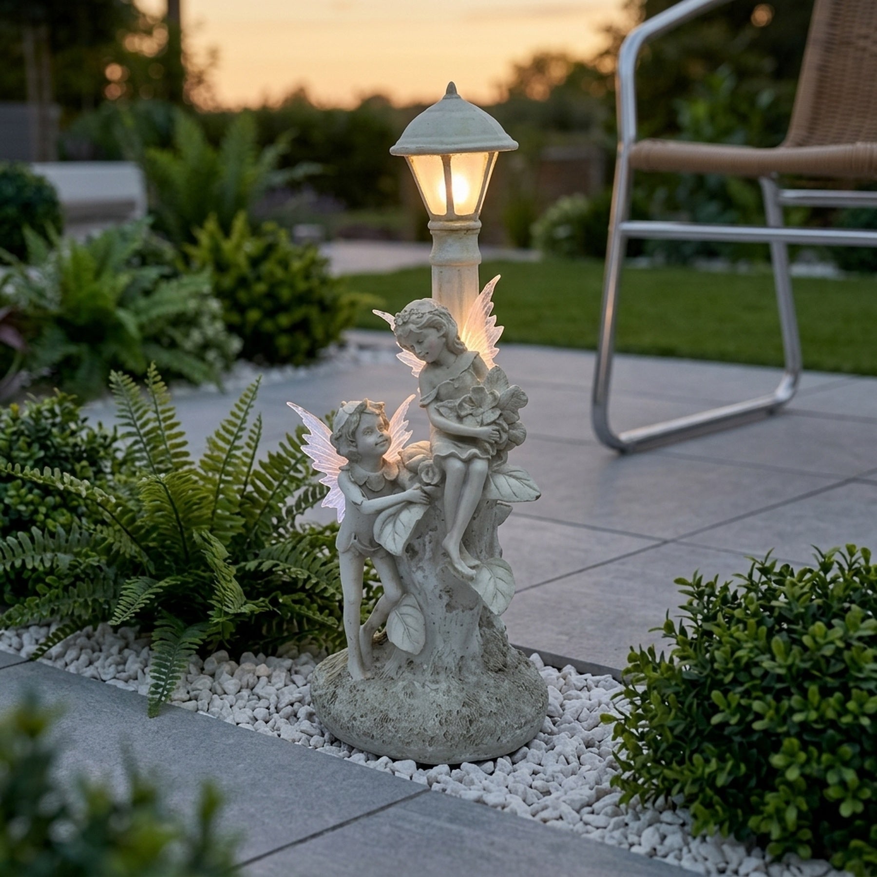 Solar Fairies Under Garden Lamp Post Light