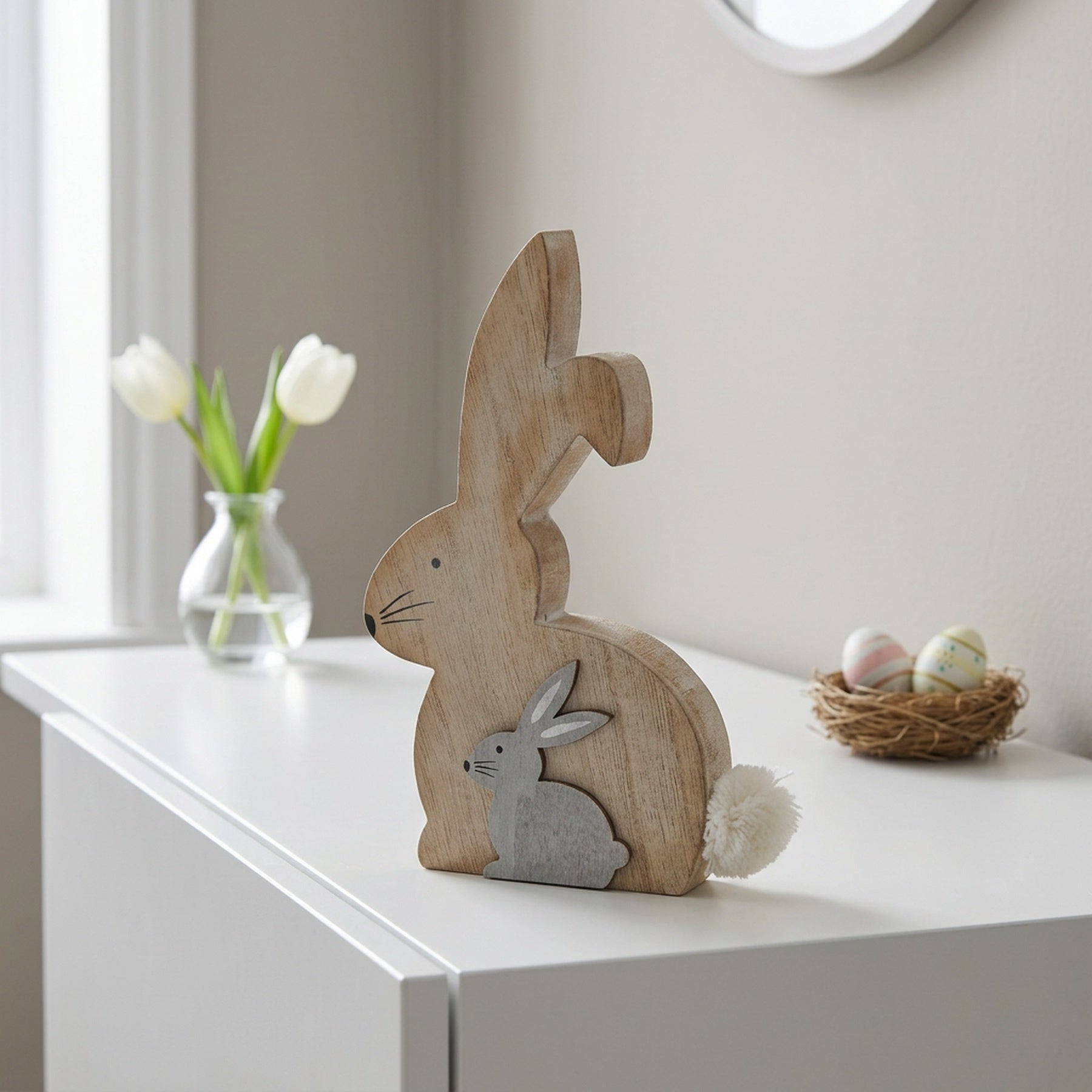 Springtime Duo Bunny Rabbit Ornament
