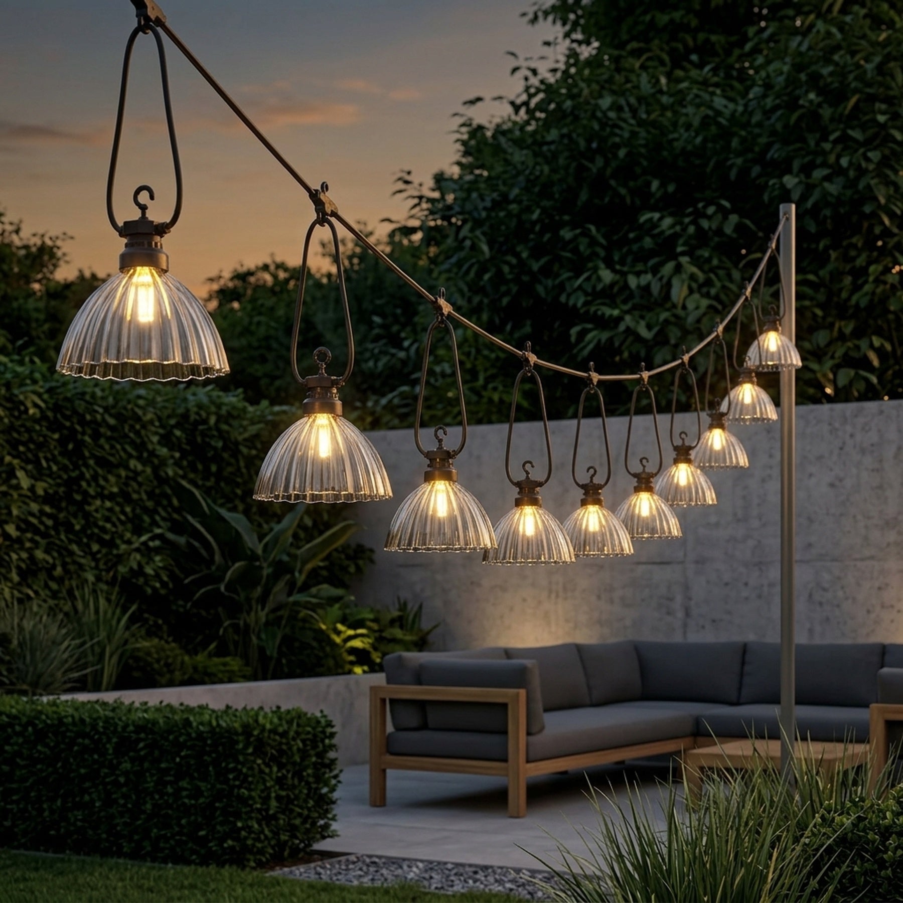 Warm White Umbrella Shell LED String Lights