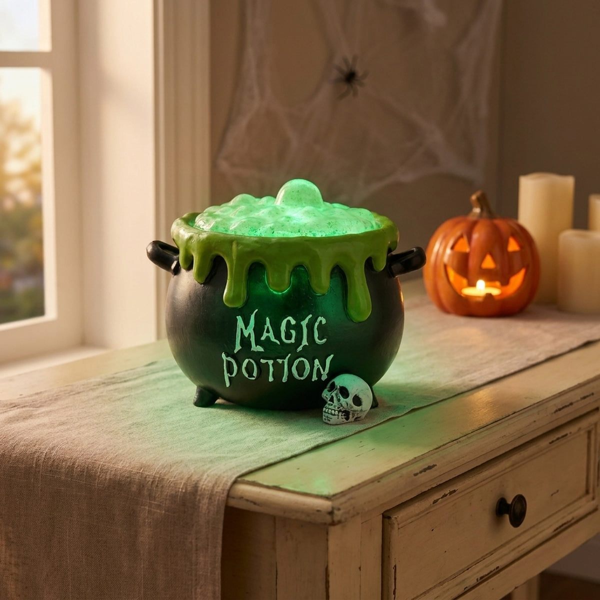 Spooky Halloween LED Cauldron Ornament