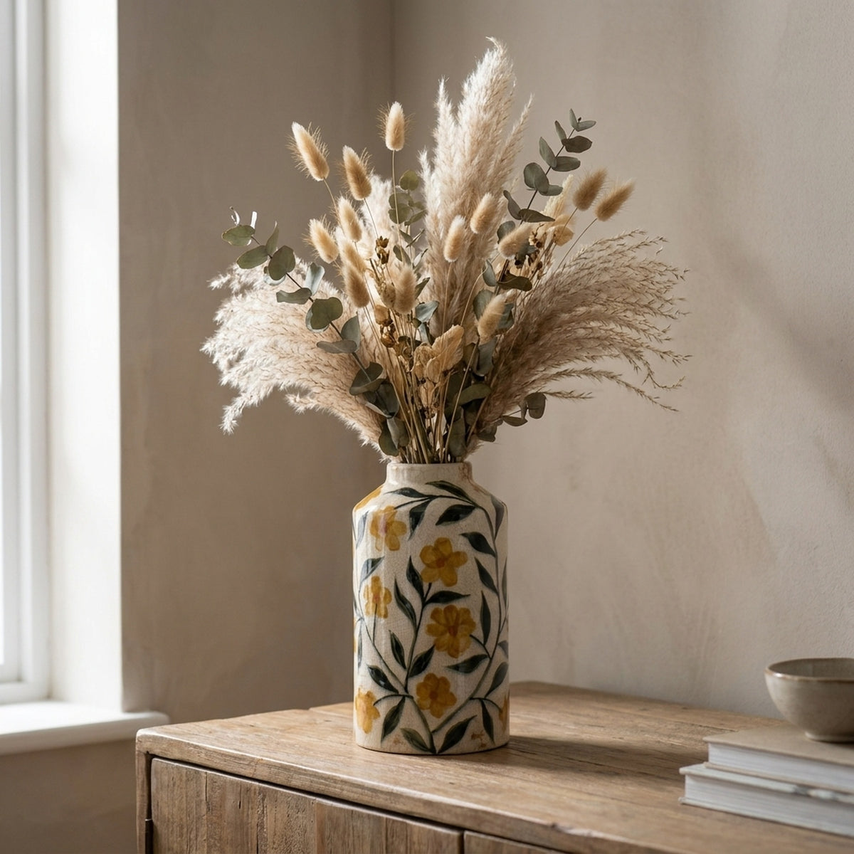 Decorative Floral Pattern Display Vase