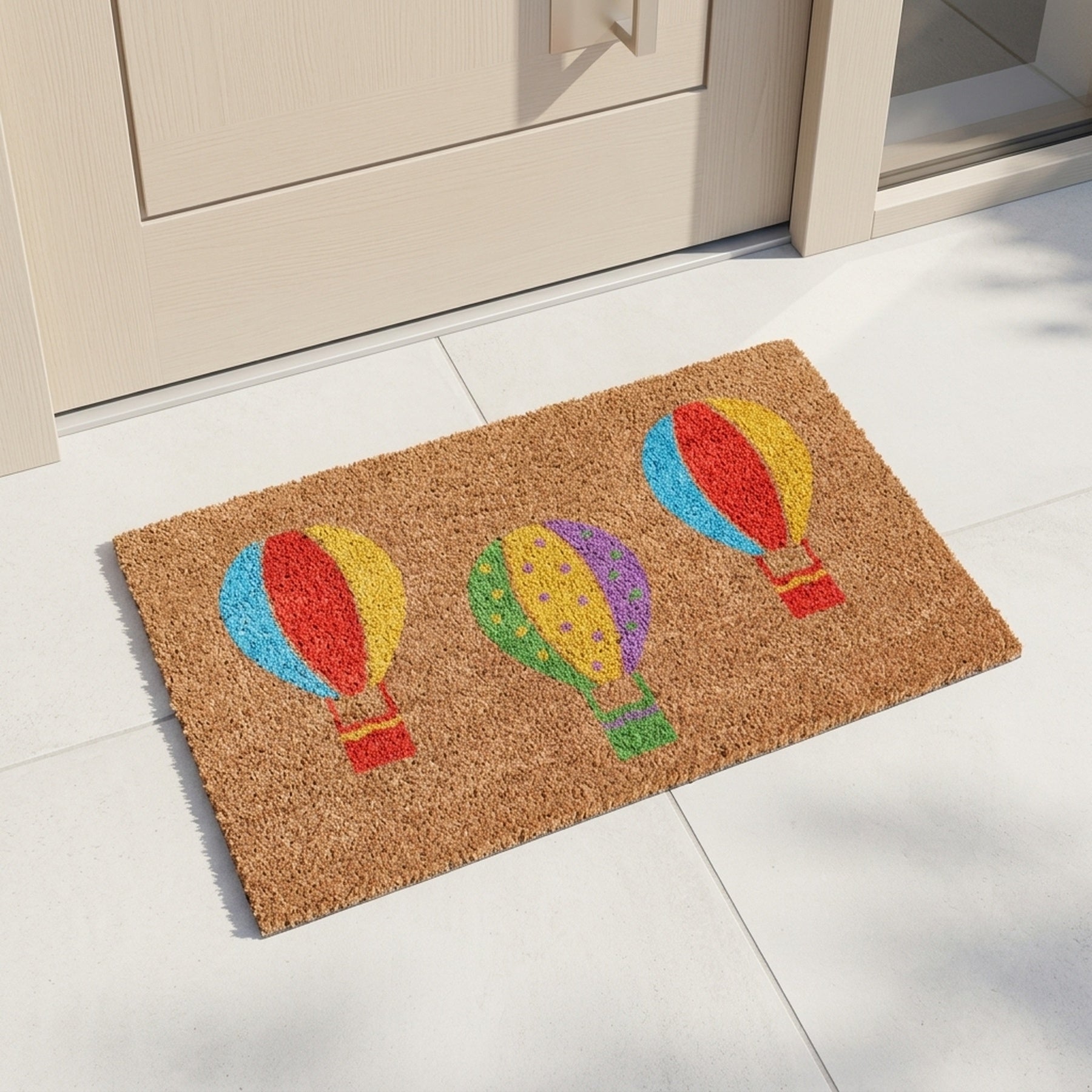 Hot Air Balloons Natural Coir Doormat