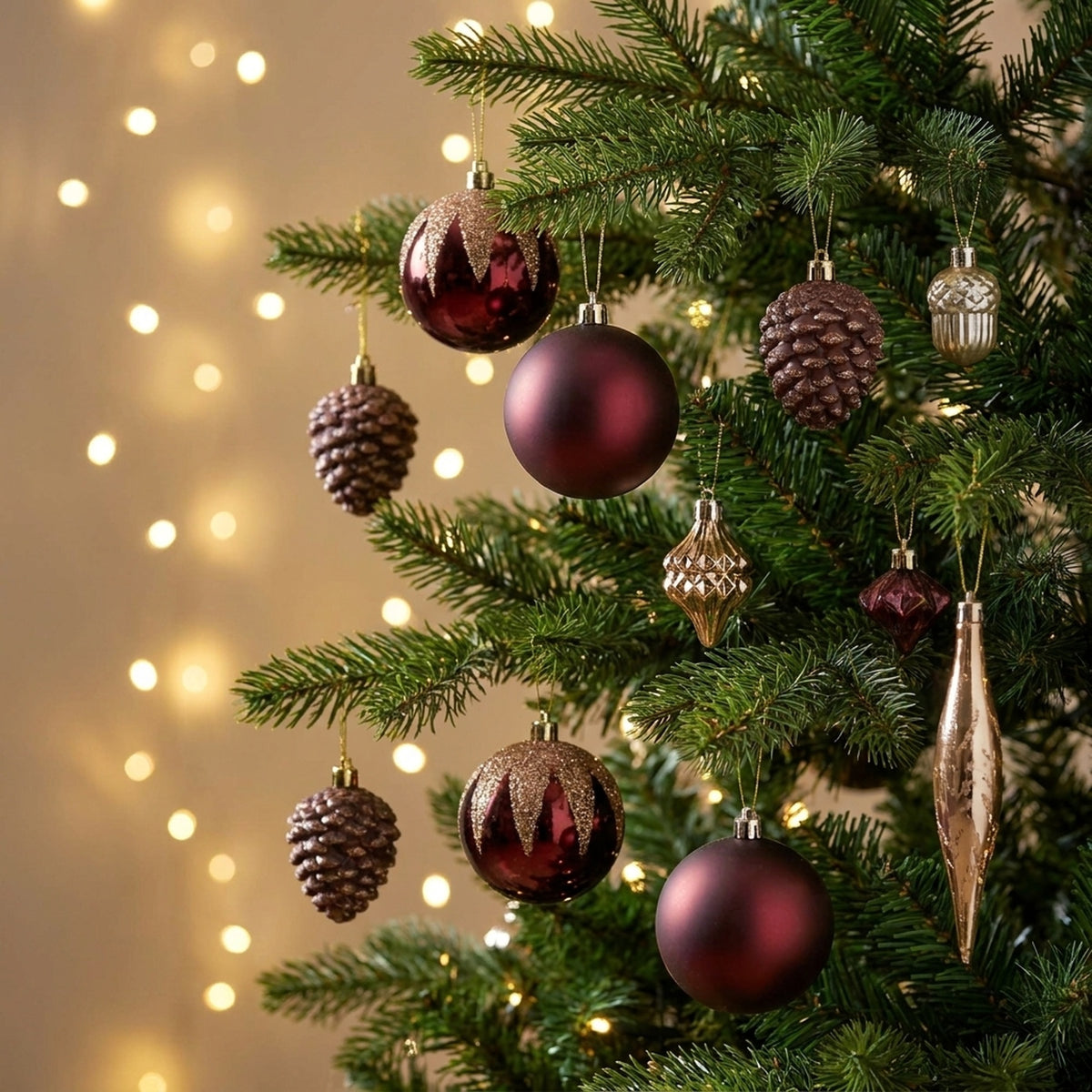 Decorated Christmas Bauble Mix Set 64 Pack
