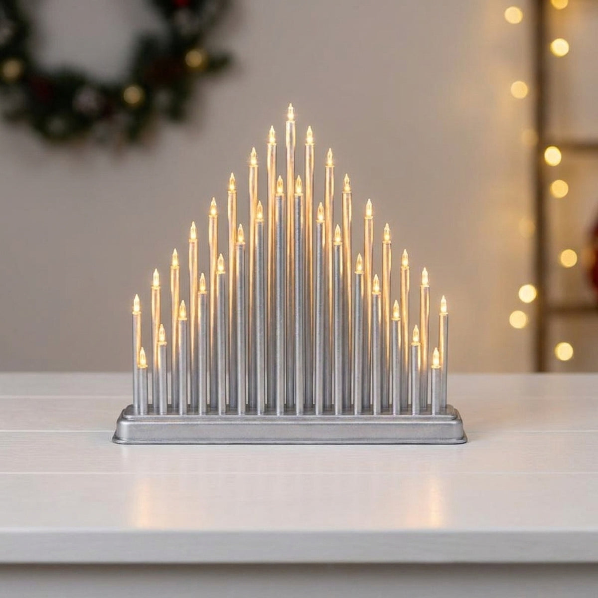 Silver Candle Bridge Light with 33 LED