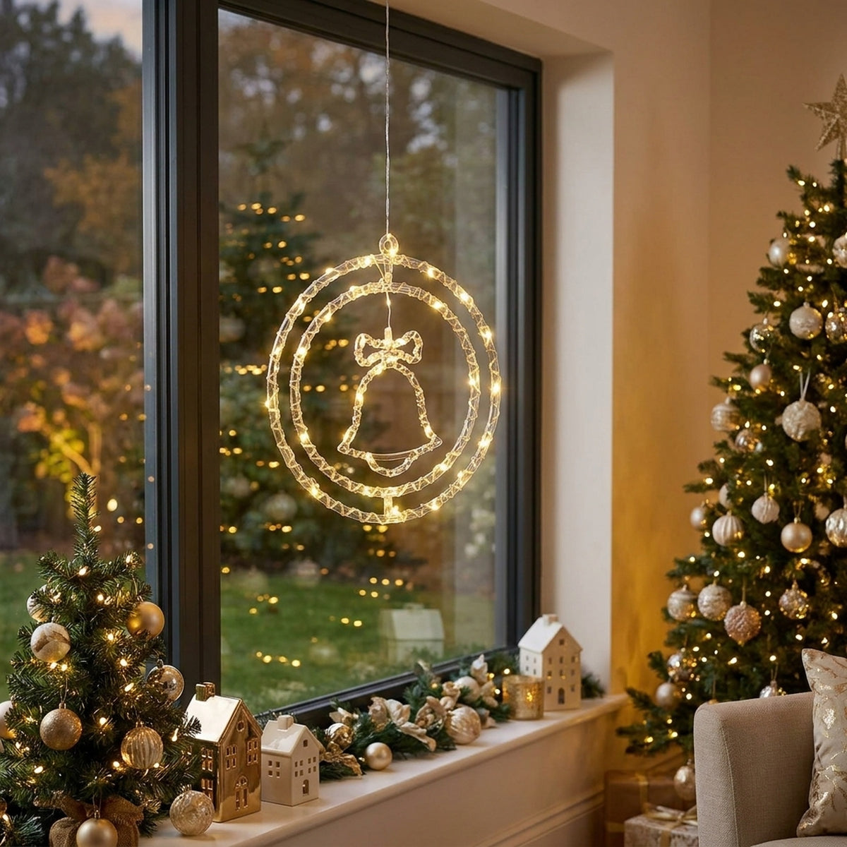 Christmas Bell Window Hanging Light