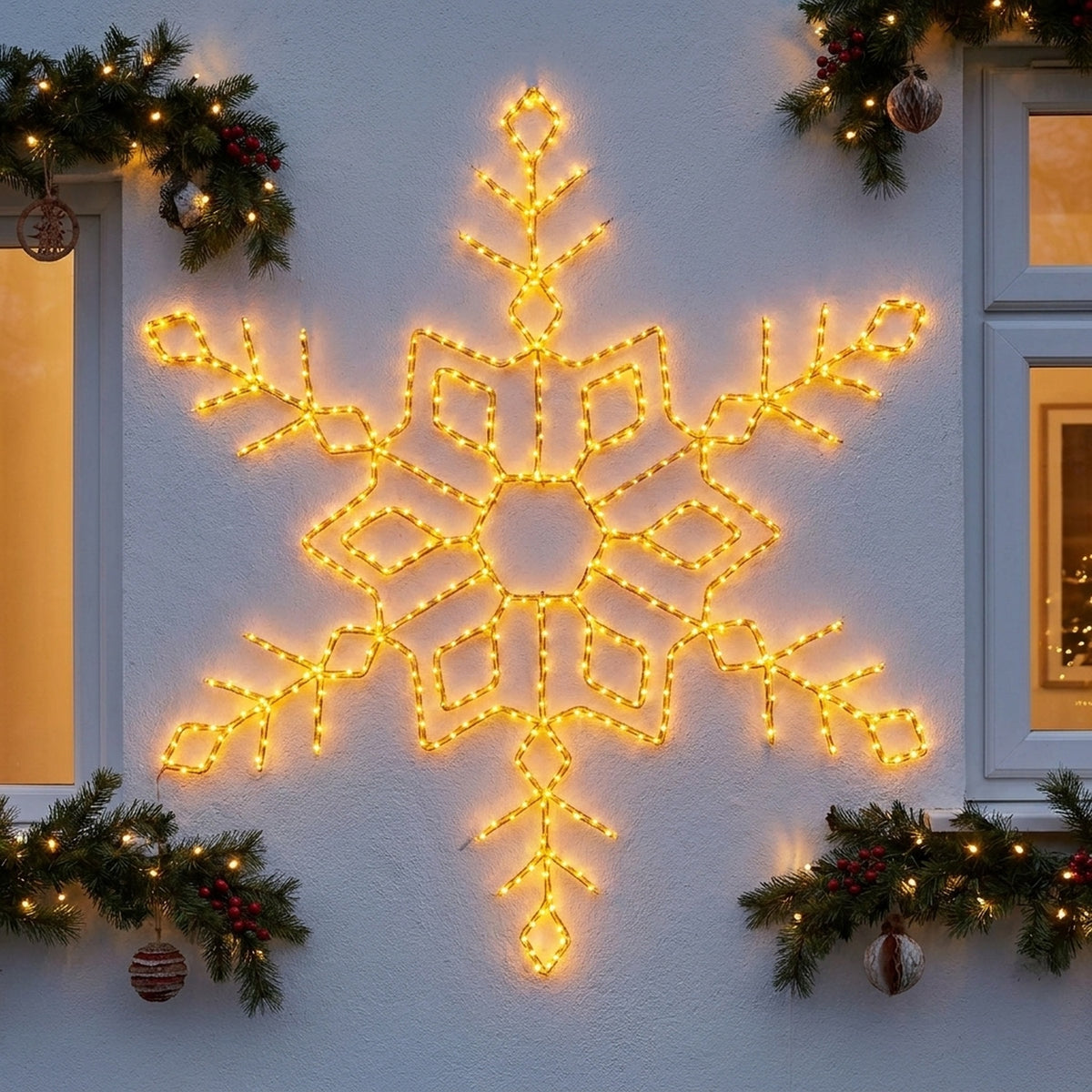 Large Twinkling Snowflake Garden Light