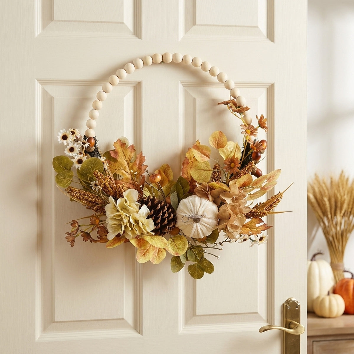 Beaded Autumnal Foliage Display Wreath