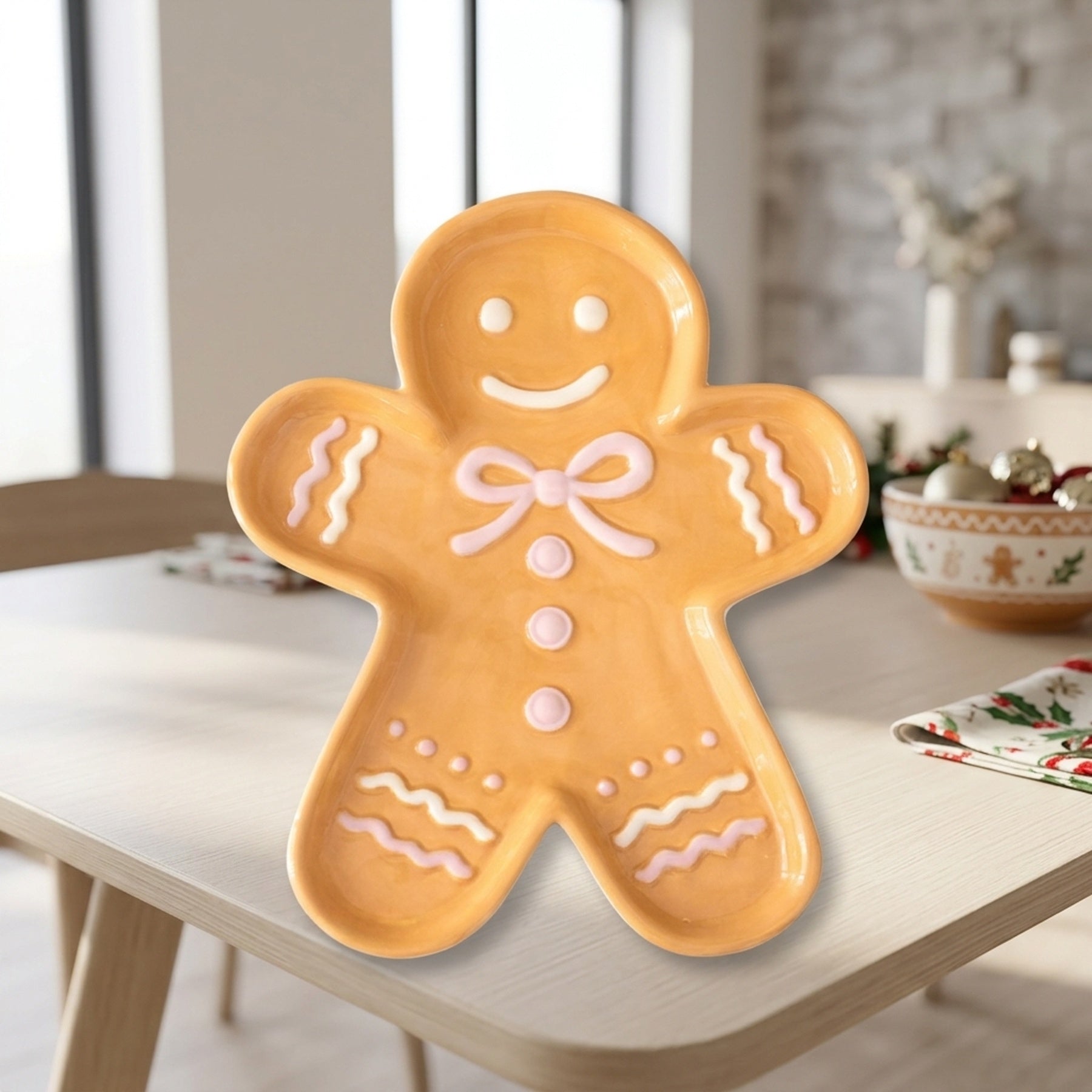 Festive Gingerbread Man Serving Plate