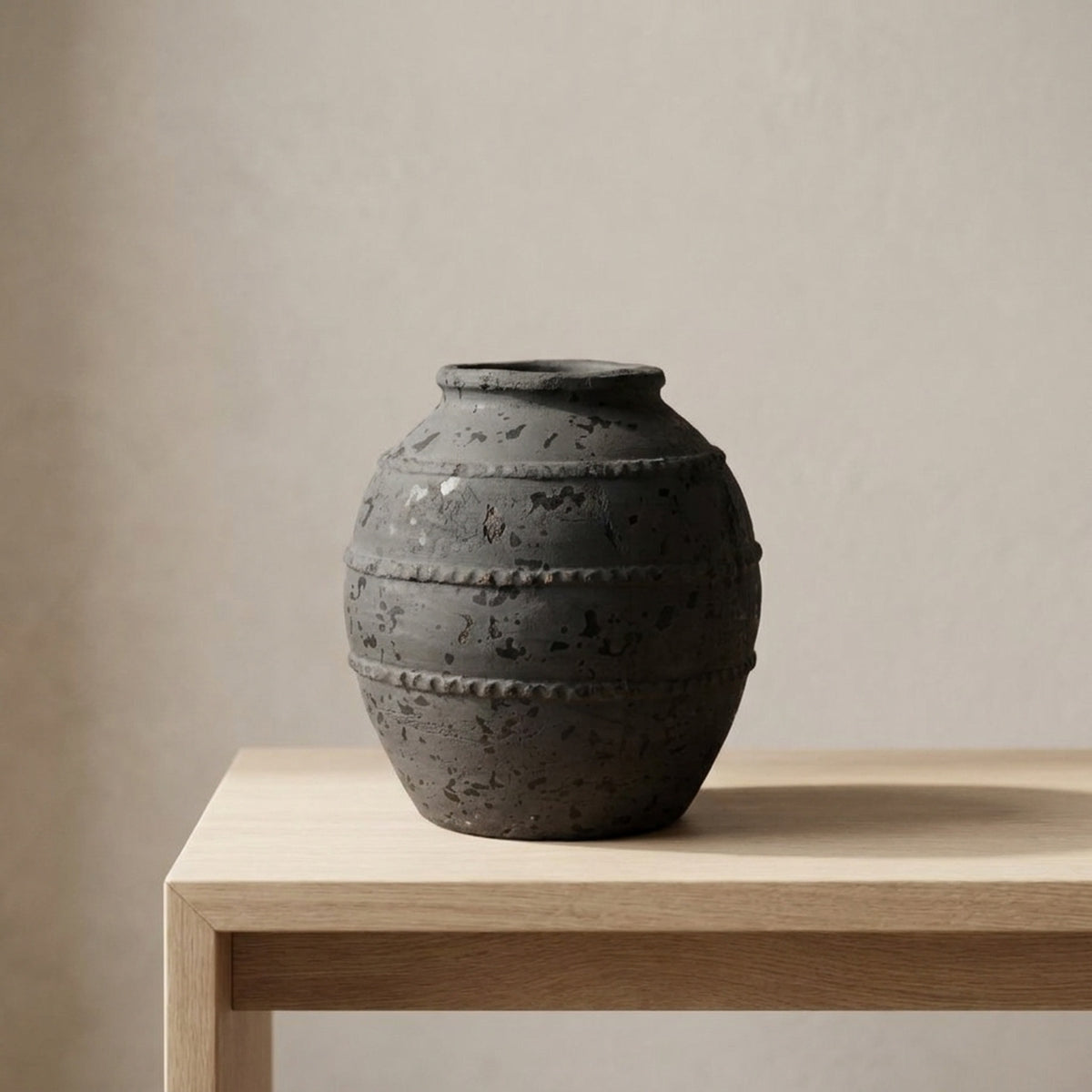 Contemporary Terracotta Charcoal Vase