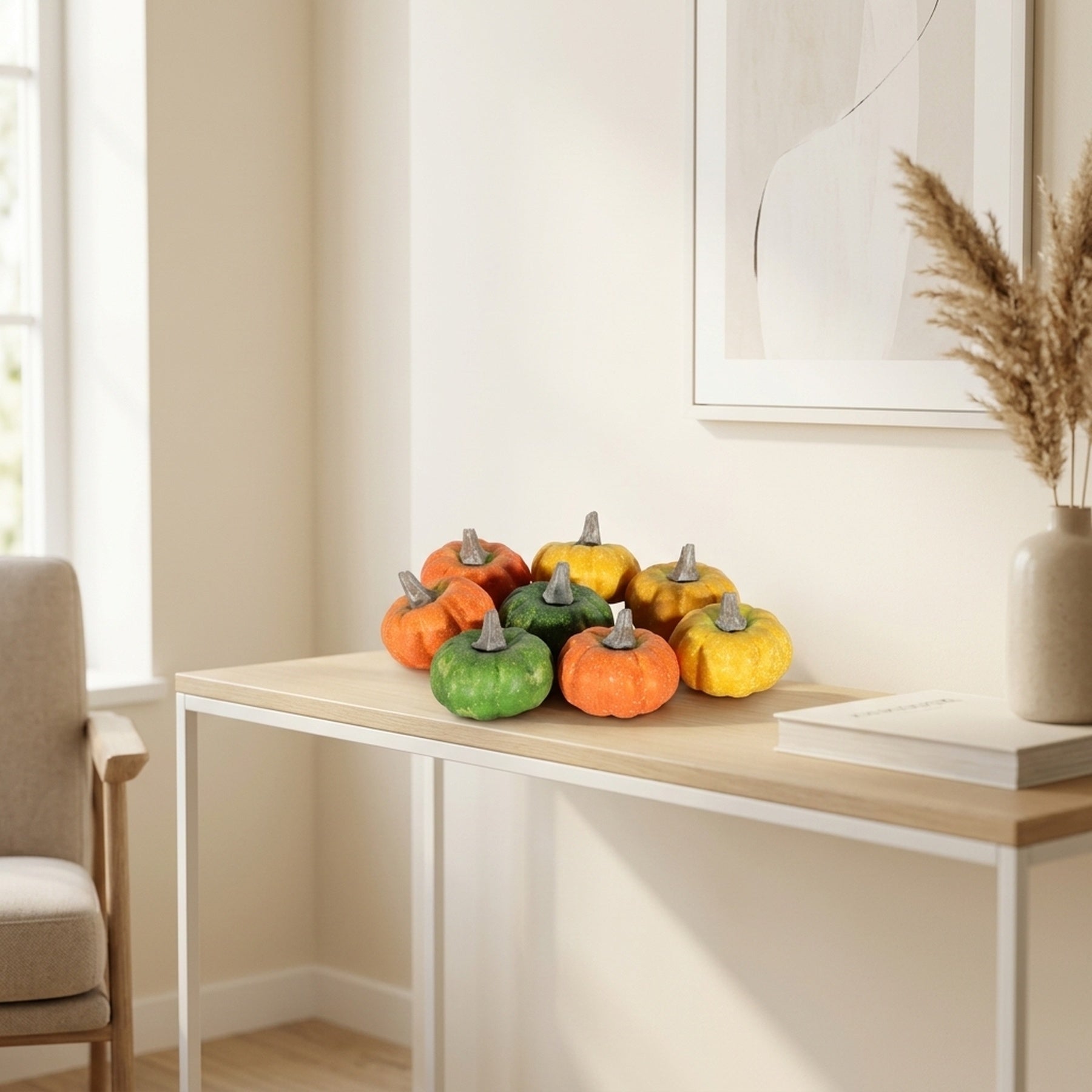 Lifelike Assorted Coloured Pumpkin Decorations