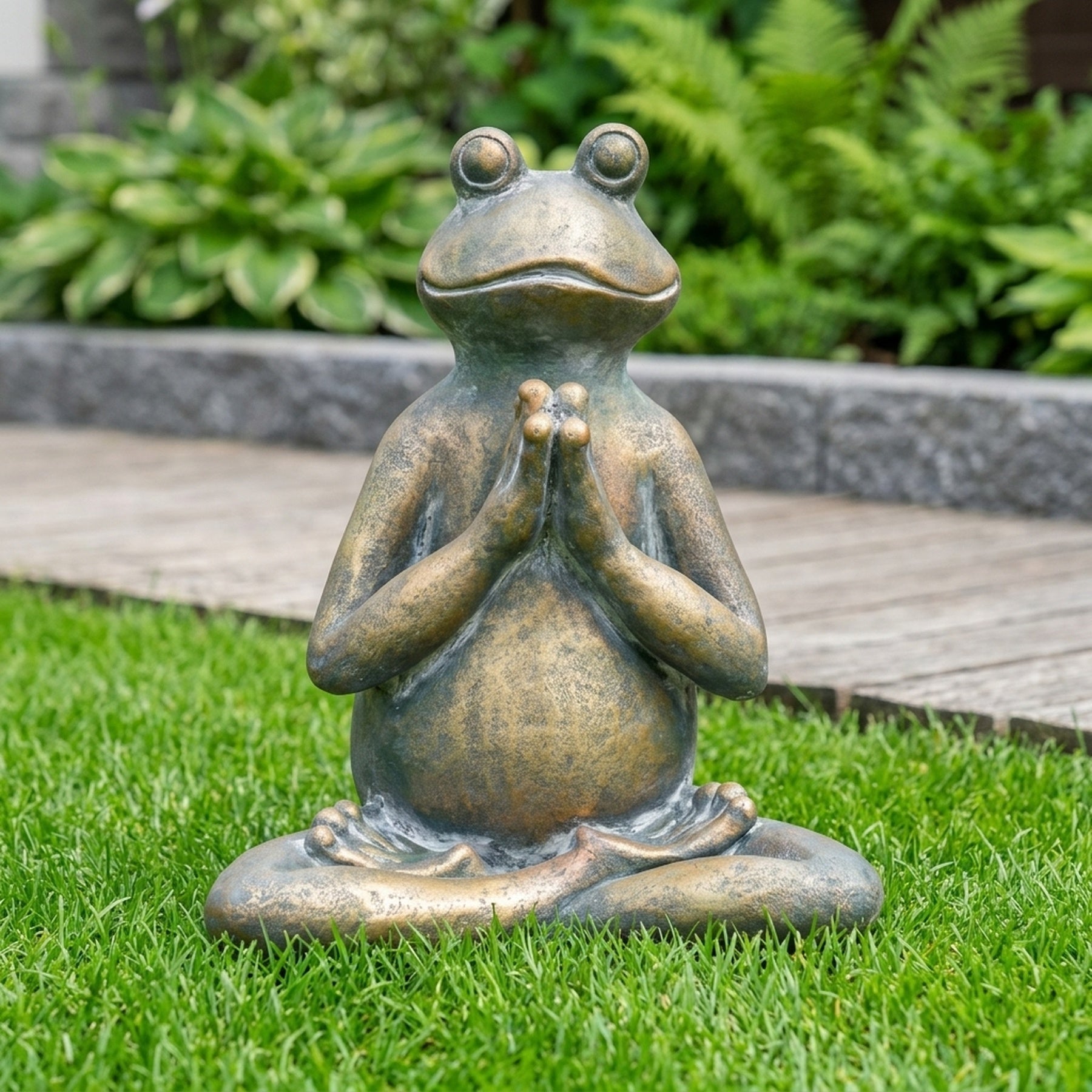Meditating Yoga Frog Garden Ornament