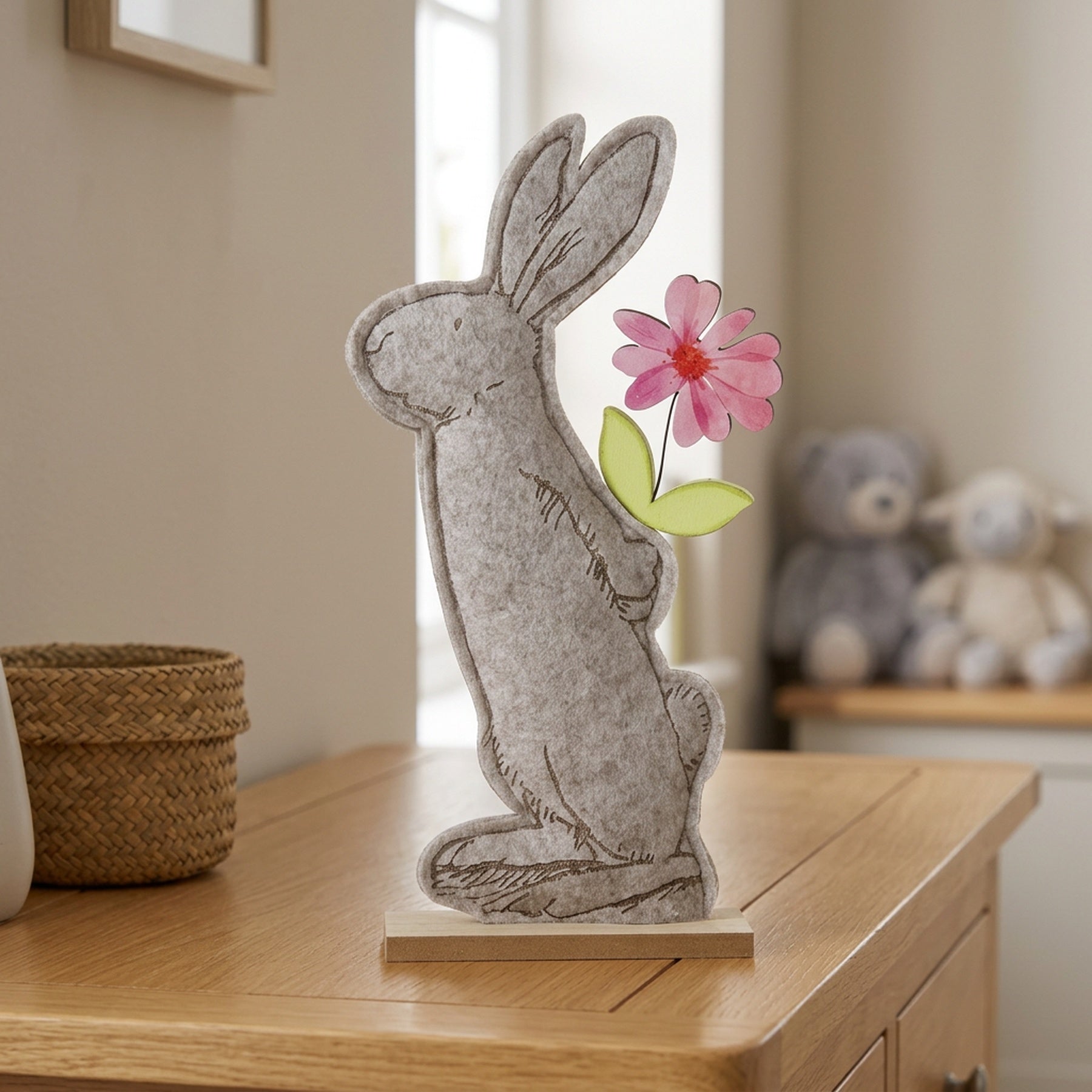 Felt Rabbit With Flower Decoration