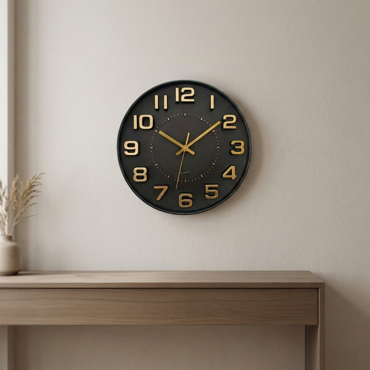 Contemporary Black & Gold Wall Clock