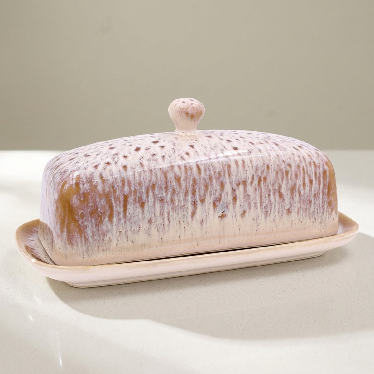 Reactive Glaze Ceramic Butter Dish