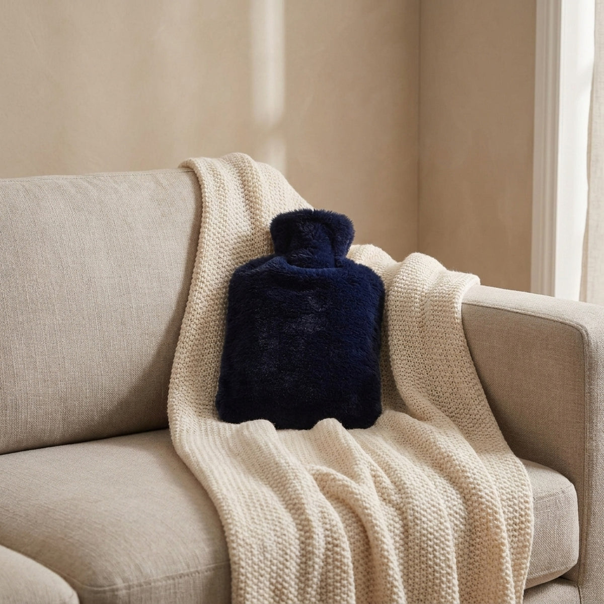 Soft Faux Fur Muff Hot Water Bottle - V2