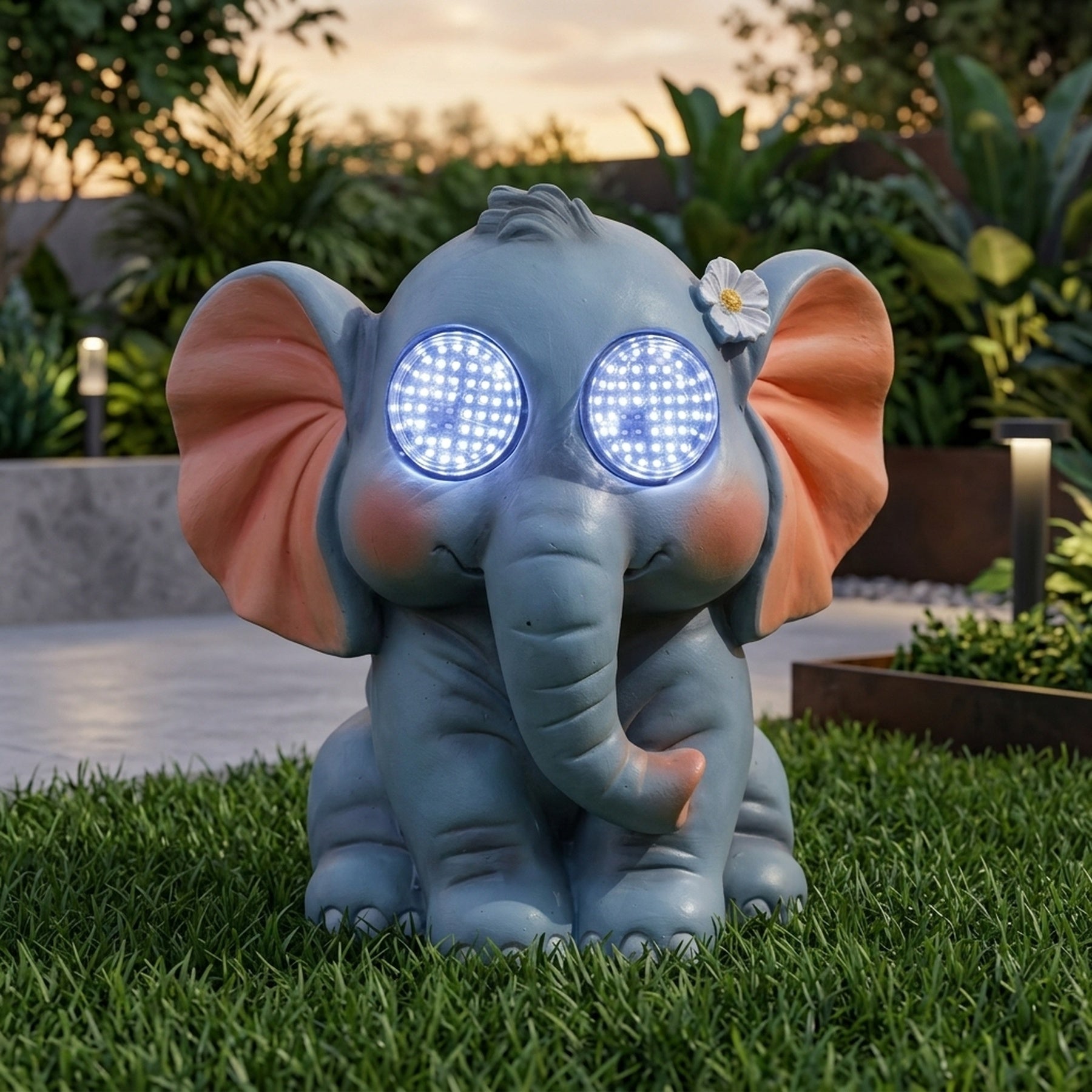Blinkin' Elephant Solar Garden Light