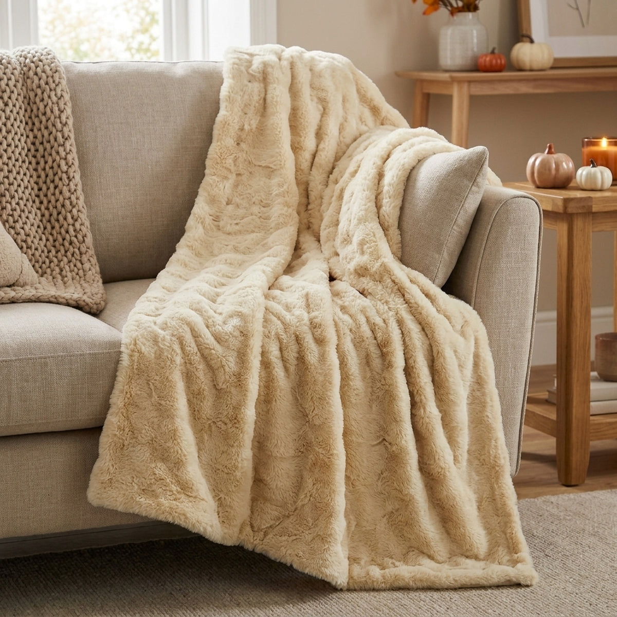 Noelle Luxurious Faux Fur Comfort Throw