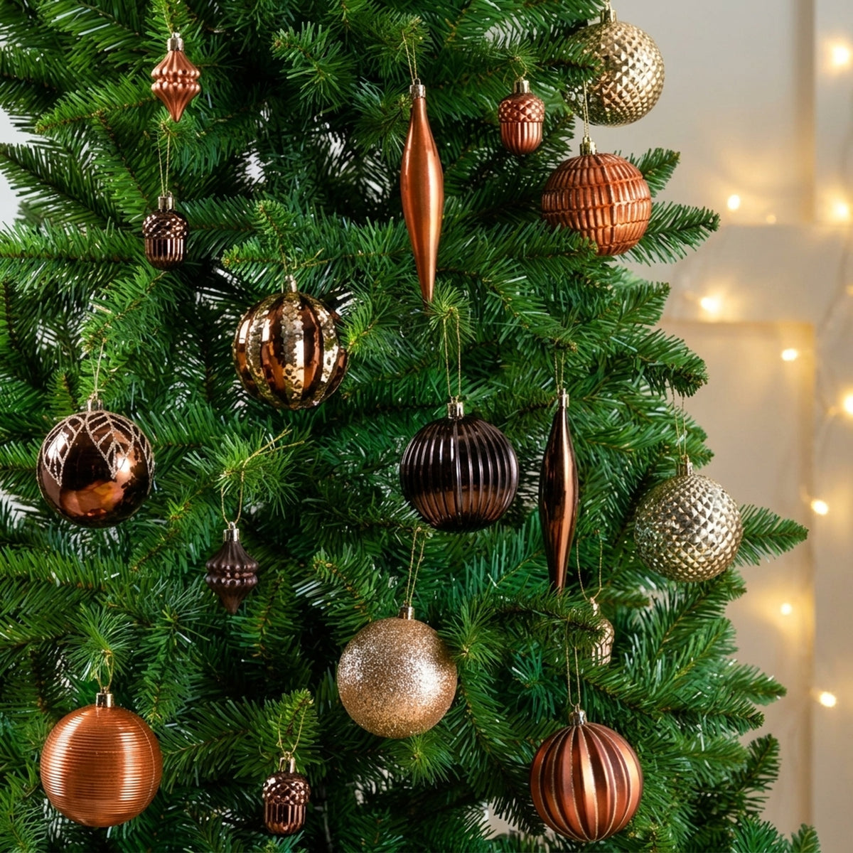 Mixed Christmas Bauble Set 64 Pack - Green