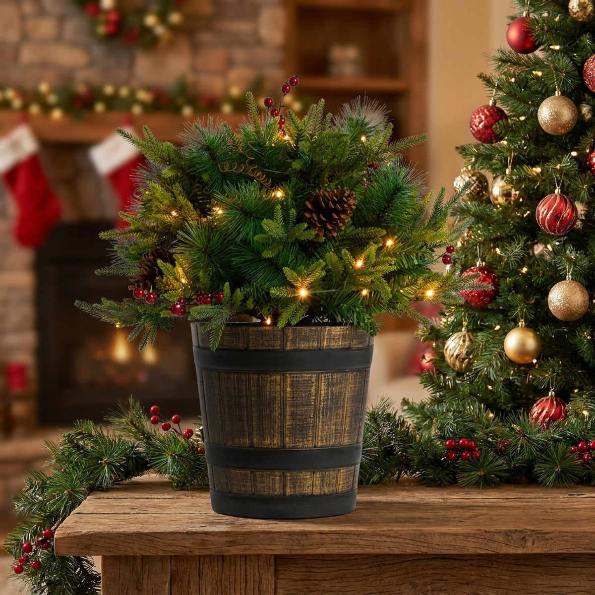 Festive Pre-Lit Potted Christmas Tree