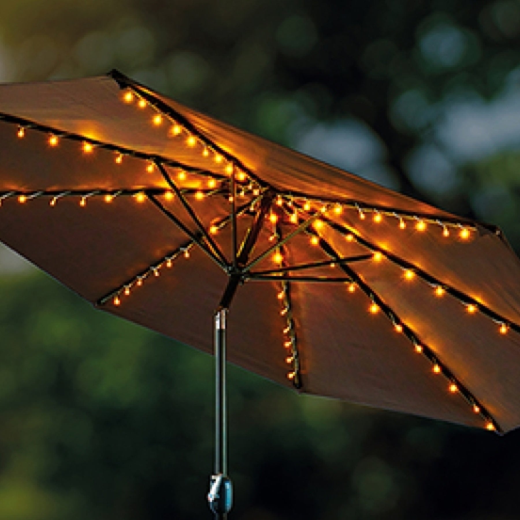 Solar Warm White LED Parasol String Lights
