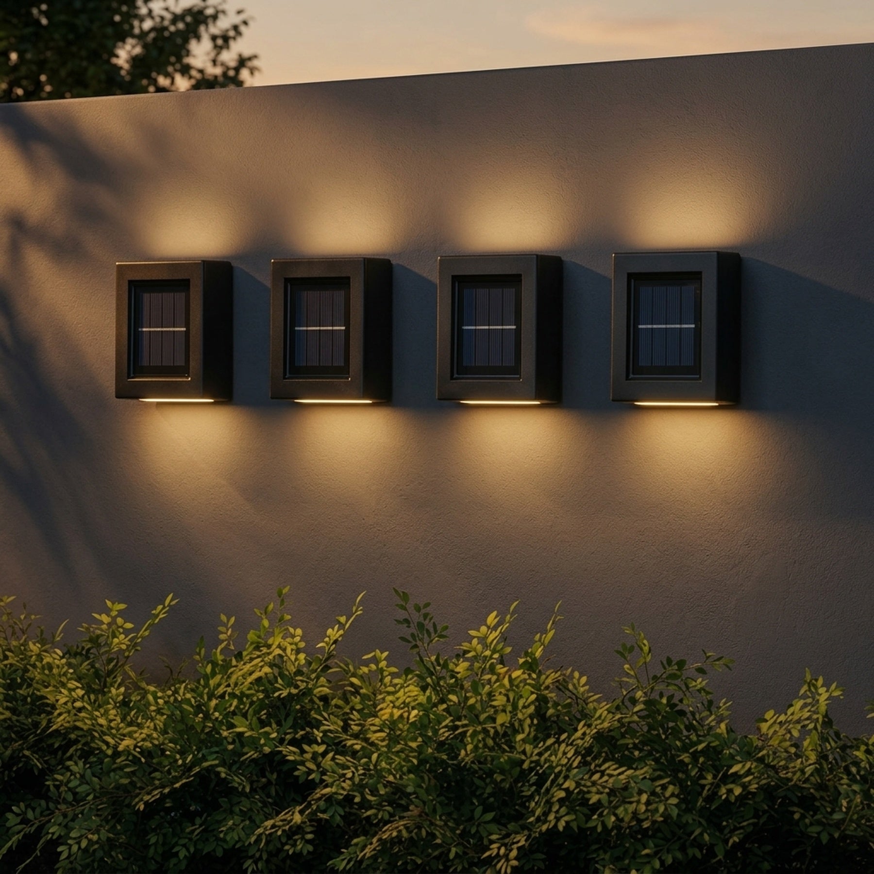 4 Pack Compact Solar Outdoor Wall 2 Way Light