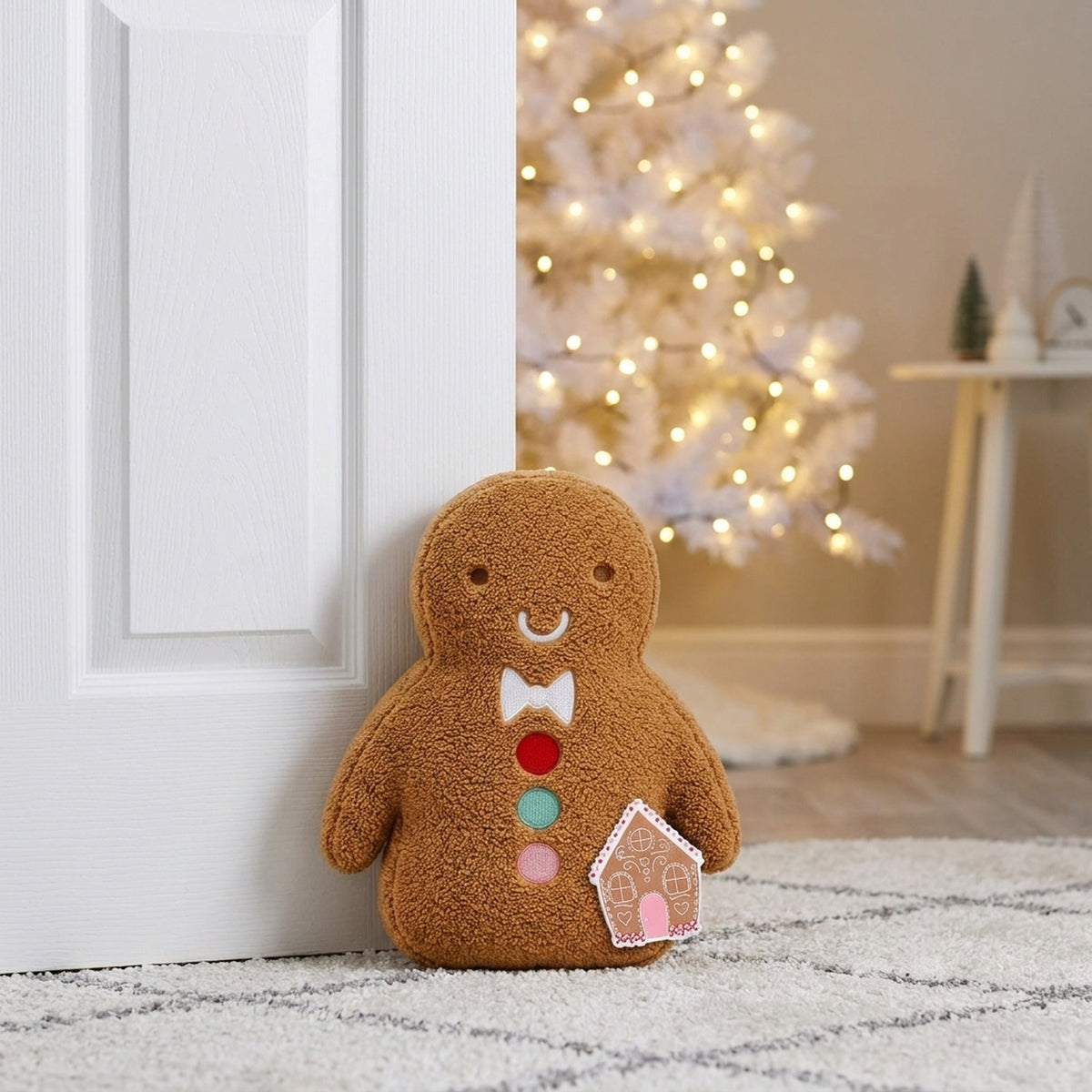 Festive Gingerbread Plush Door Stop