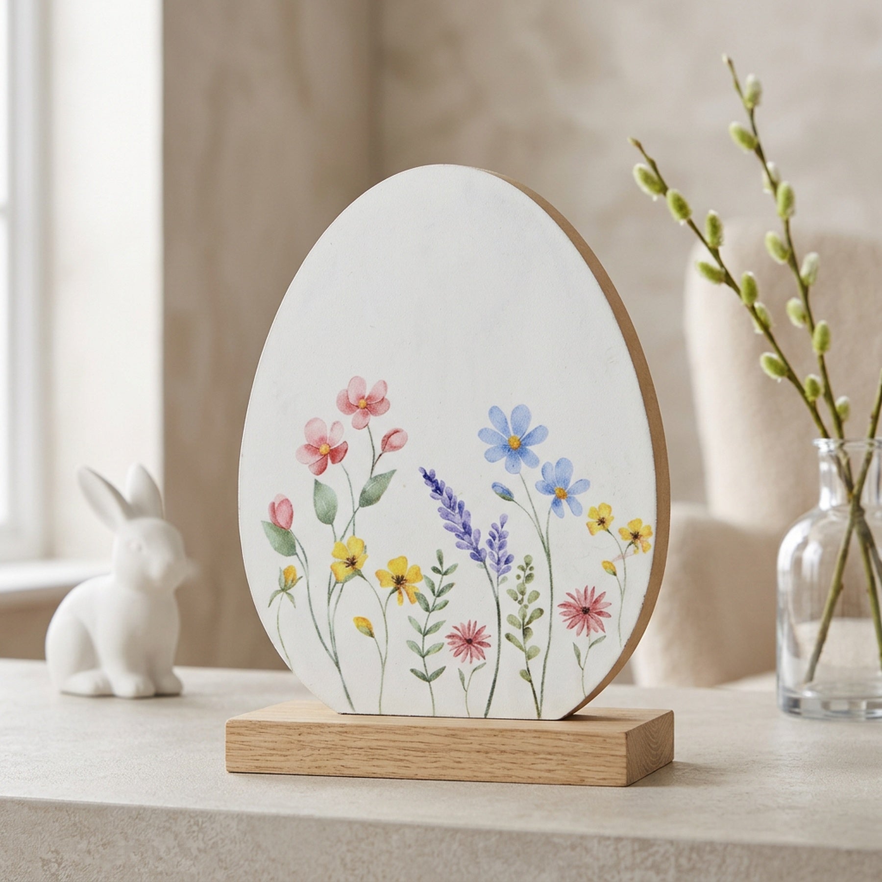 Decorative Floral Print Egg Ornament