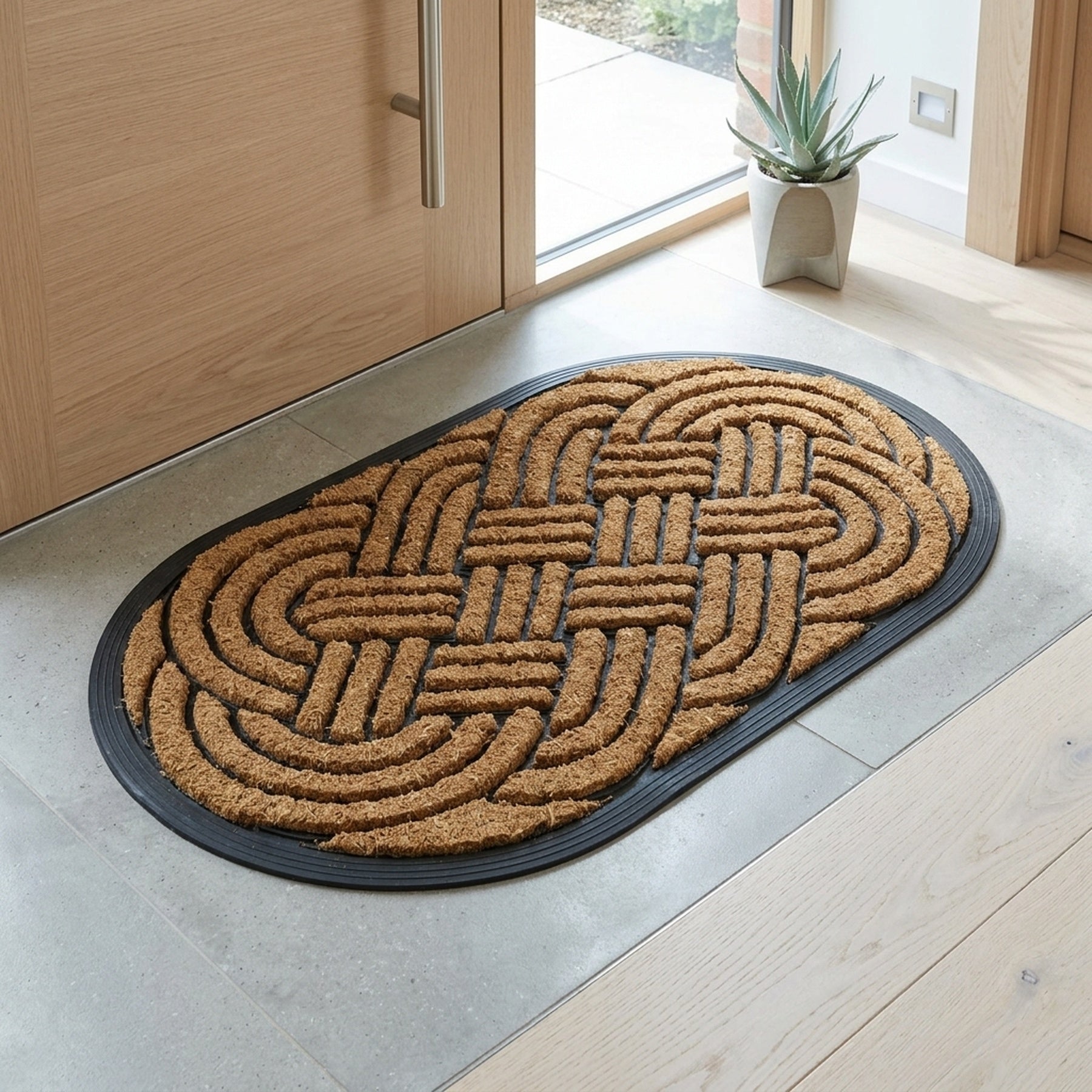 Celtic Knot Coir Rubber Scraper Doormat