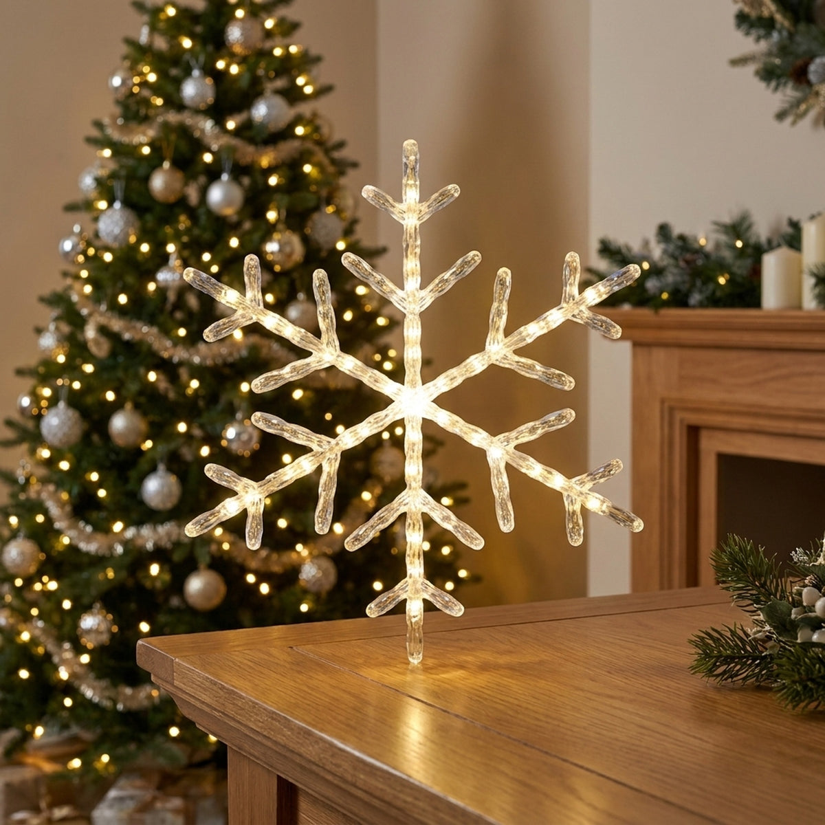 Battery Operated LED Window Snowflake Light