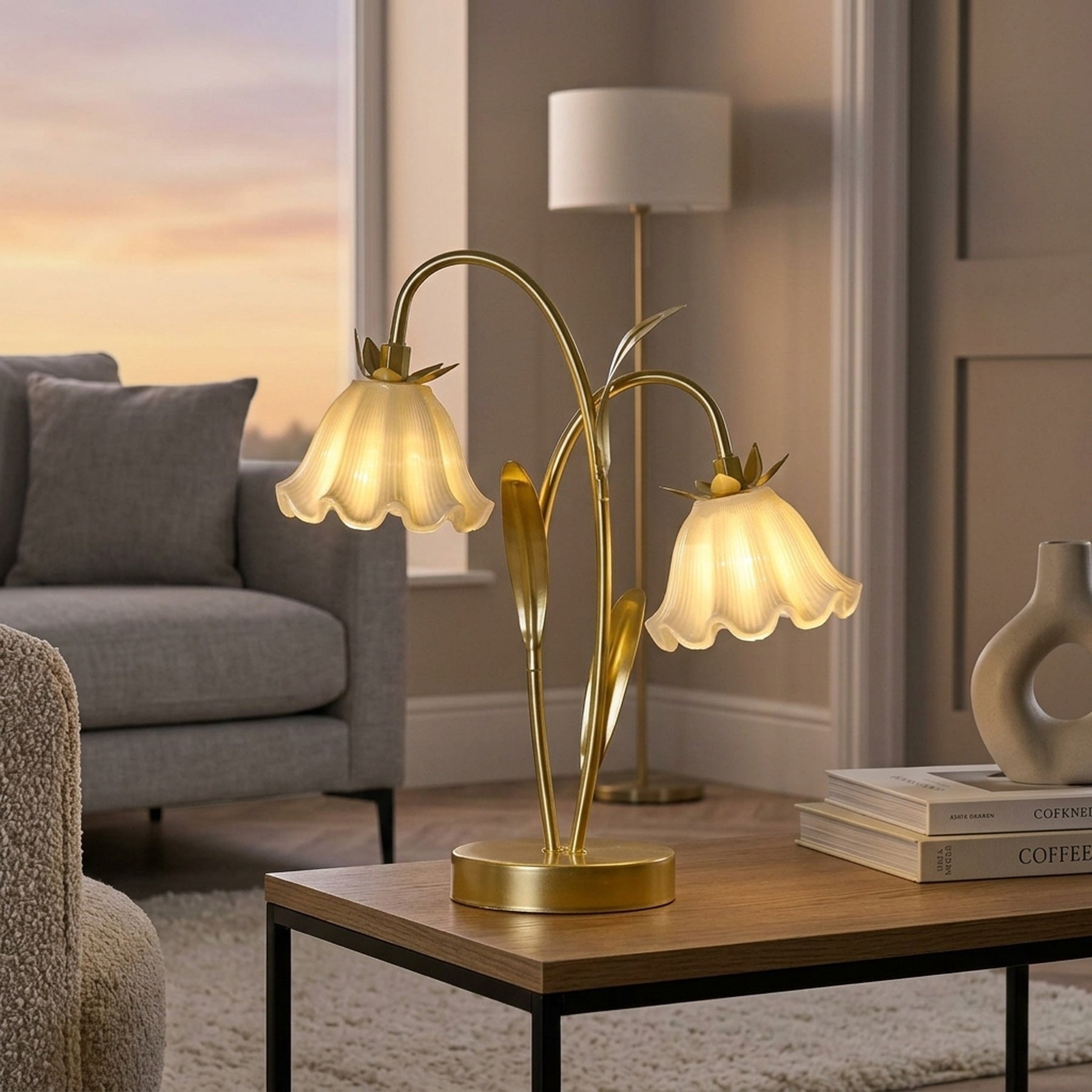 Floral Duo Stem LED Table Lamp