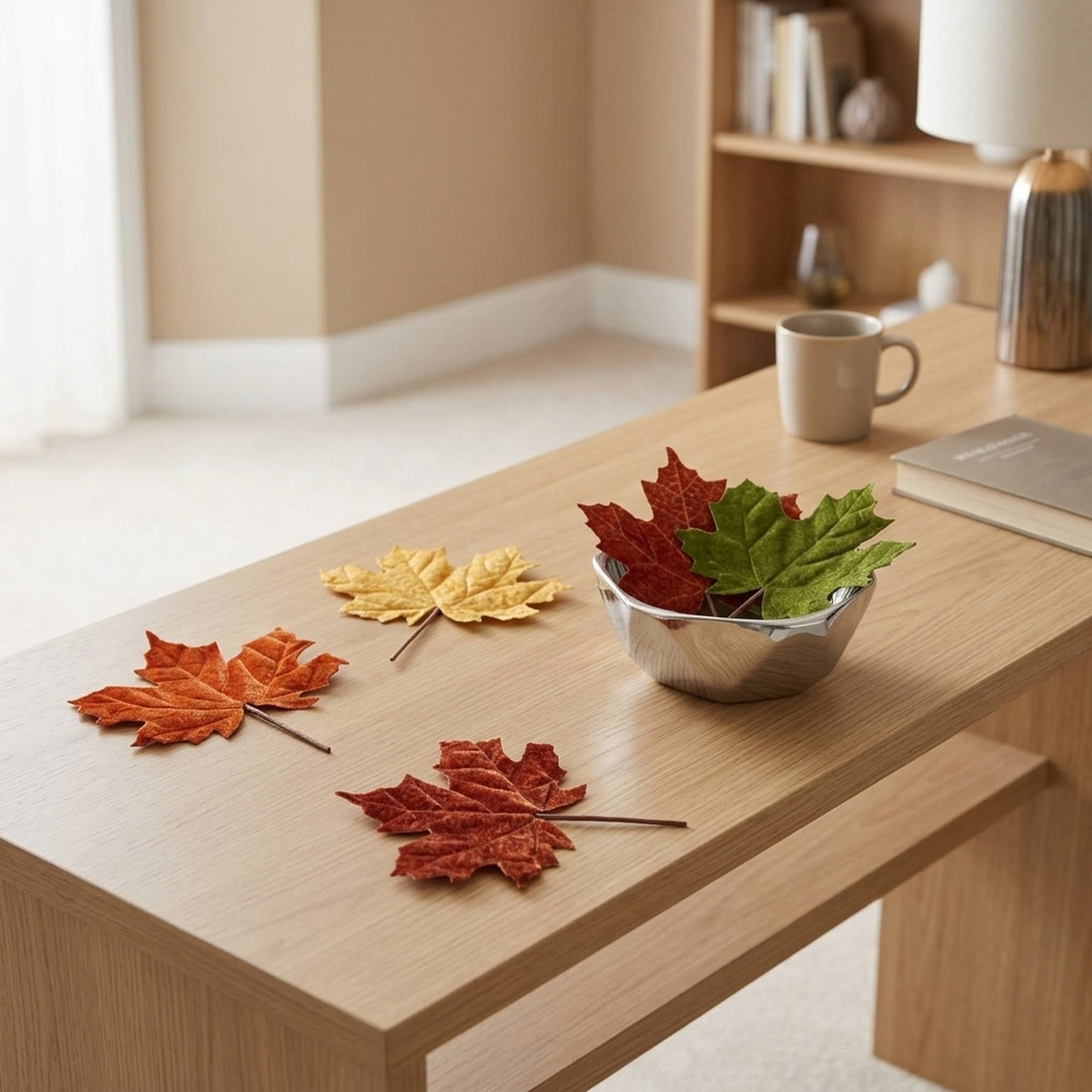 Faux Autumn Maple Leaves Display Pack
