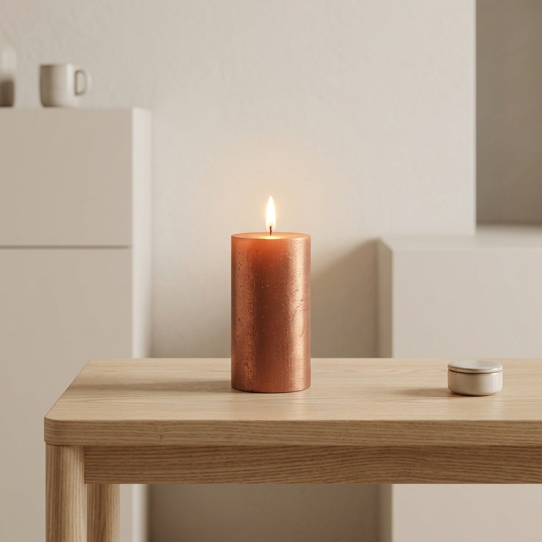 Rustic Shimmer Metallic Pillar Candle - V2