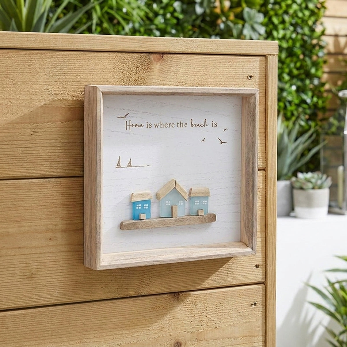 Coastal Glass Art Plaque The Beach Scene