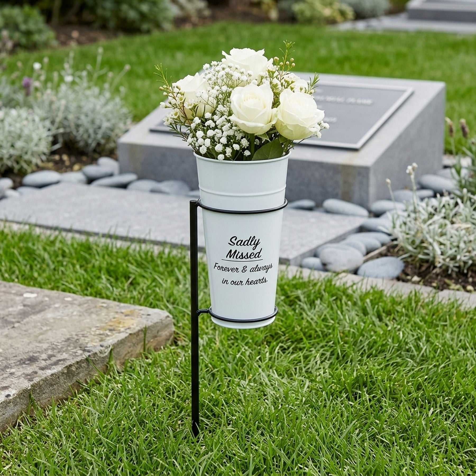 Weather-Resistant Memorial Grave Flower Holder