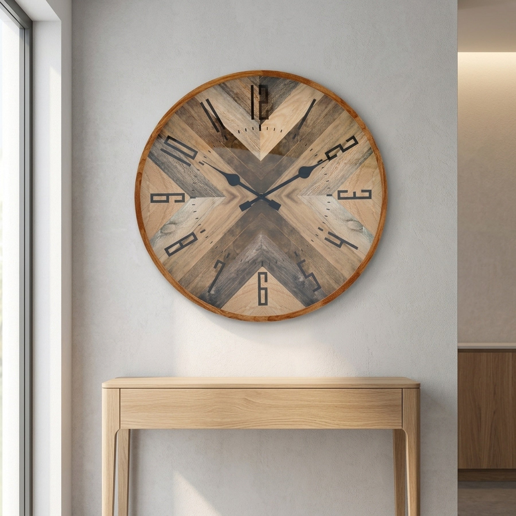 Parquet Style Decorative Wall Clock