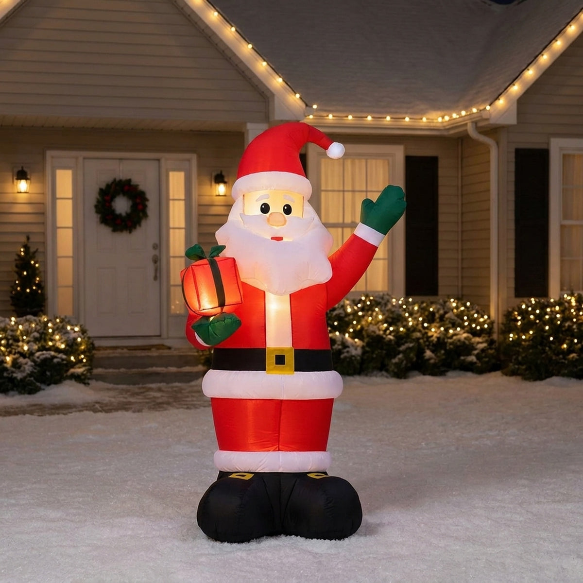 Festive Inflatable Outdoor Santa Display