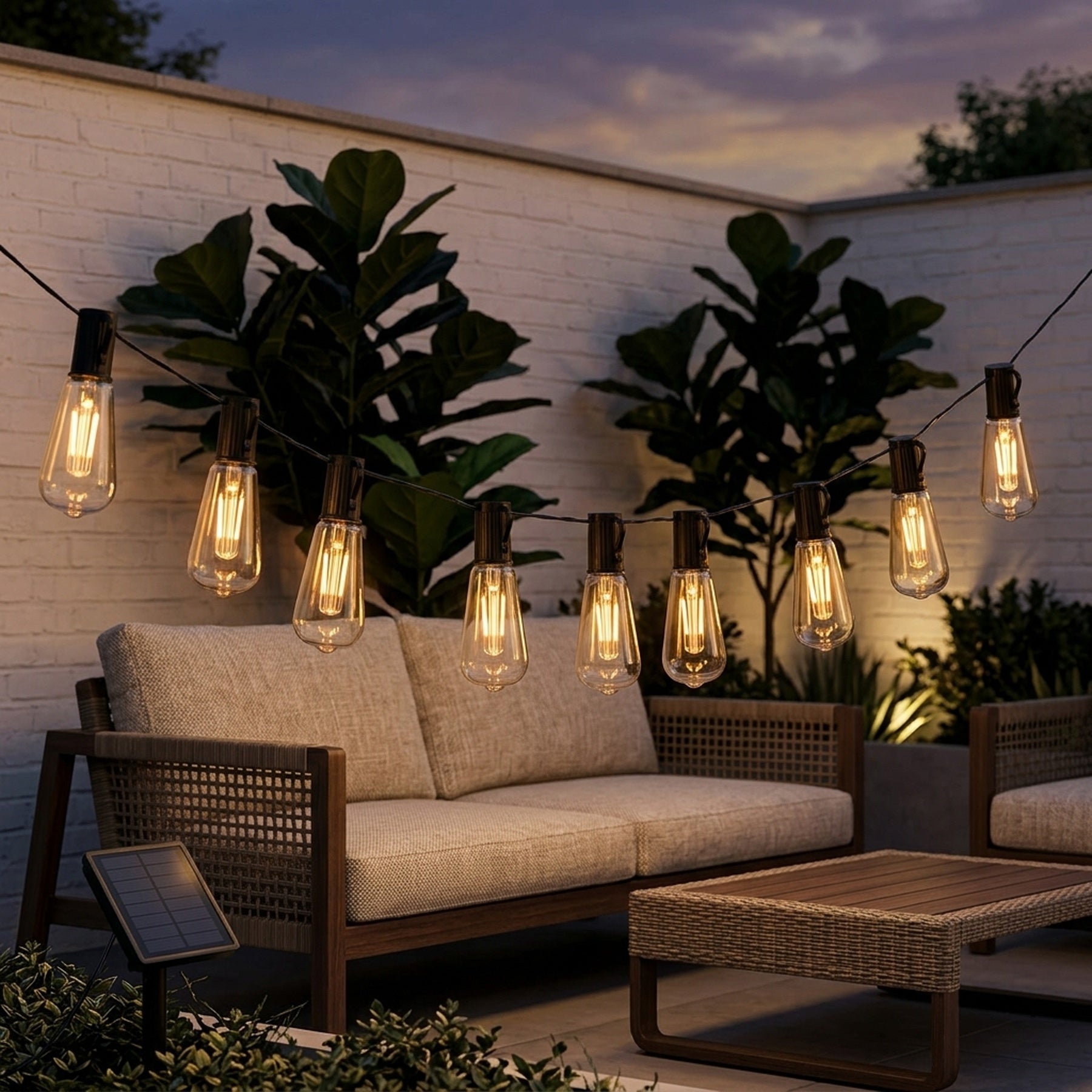 Outdoor Solar Bulb String Lights