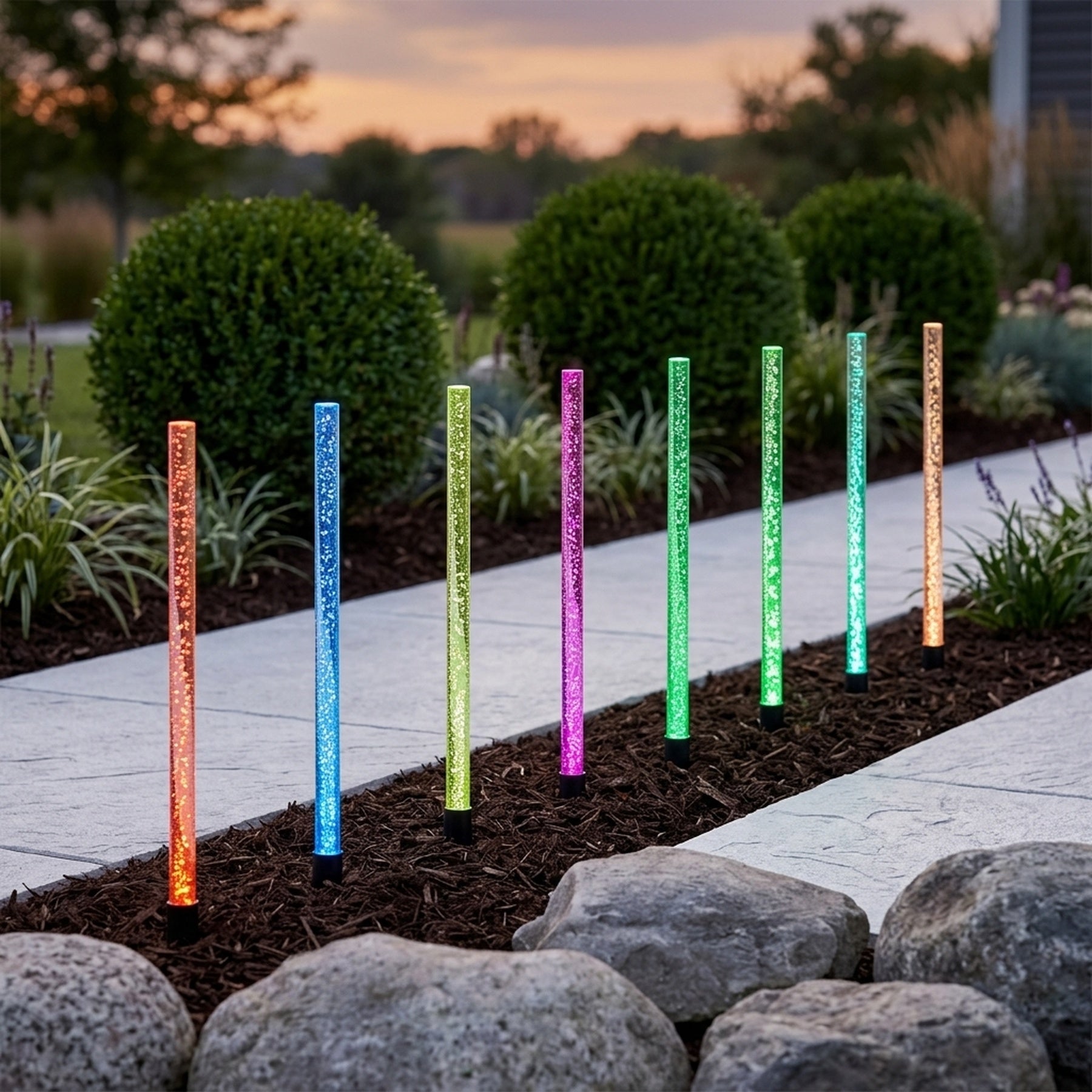 Colourful Bubble Pathway Solar Lights