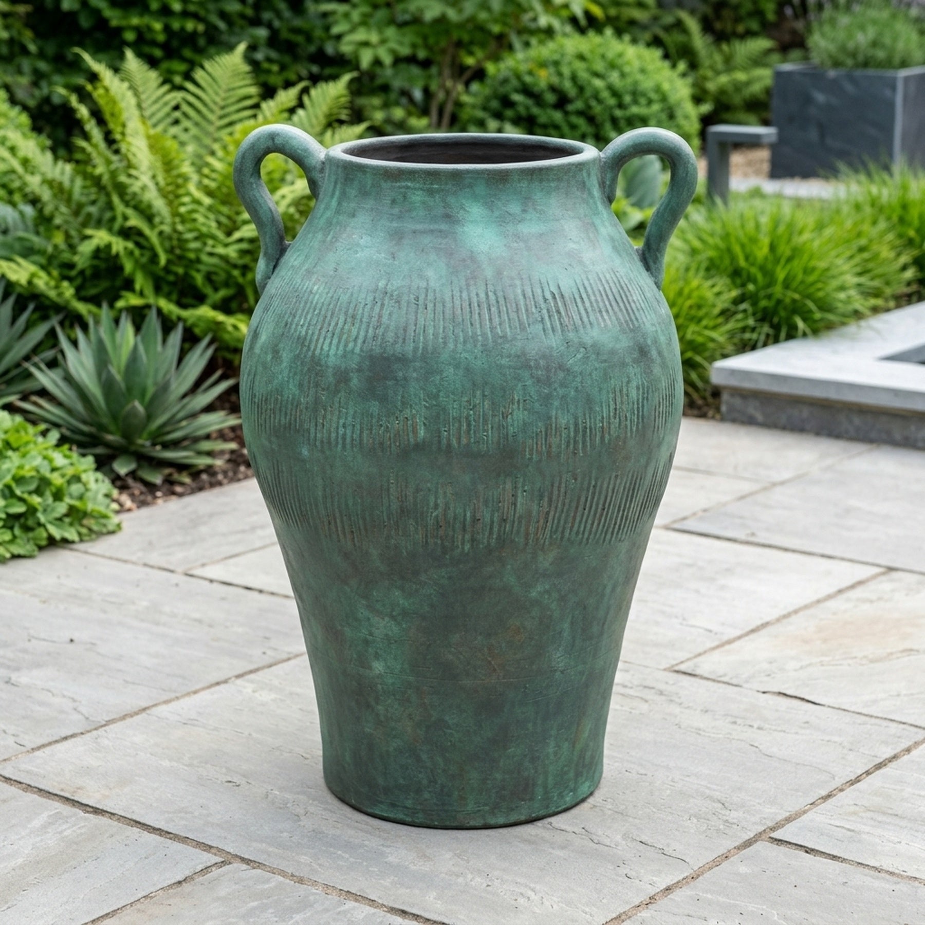 Antique Green Terracotta Roman Garden Jar