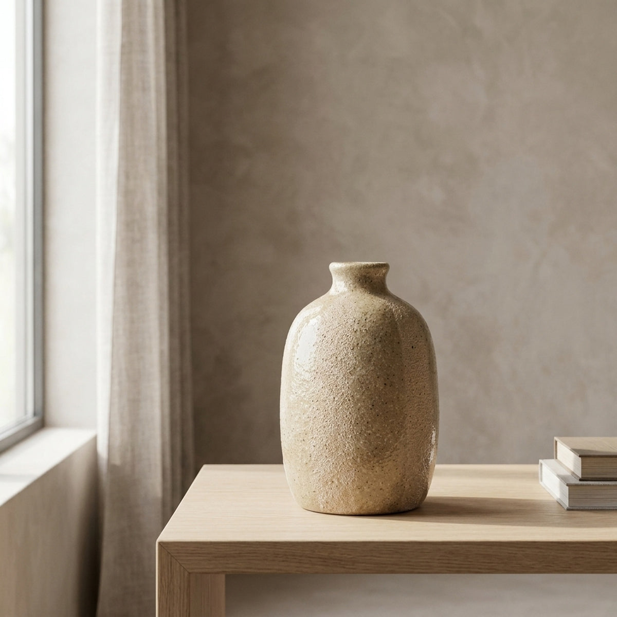 Contemporary Striped Glazed Display Vase