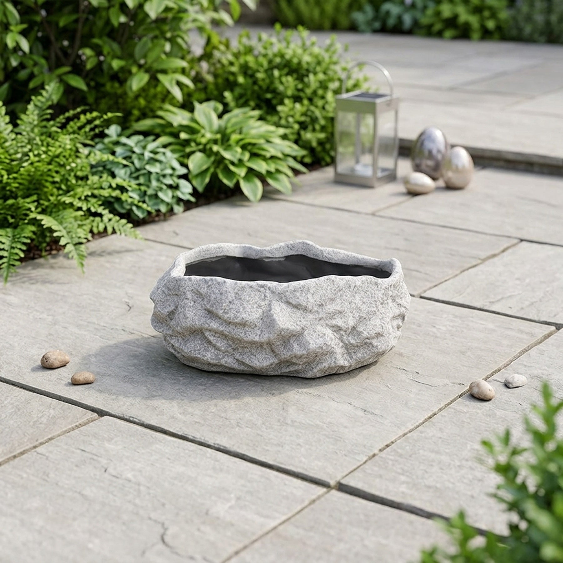 Rough Textured Grey Ceramic Planter ()