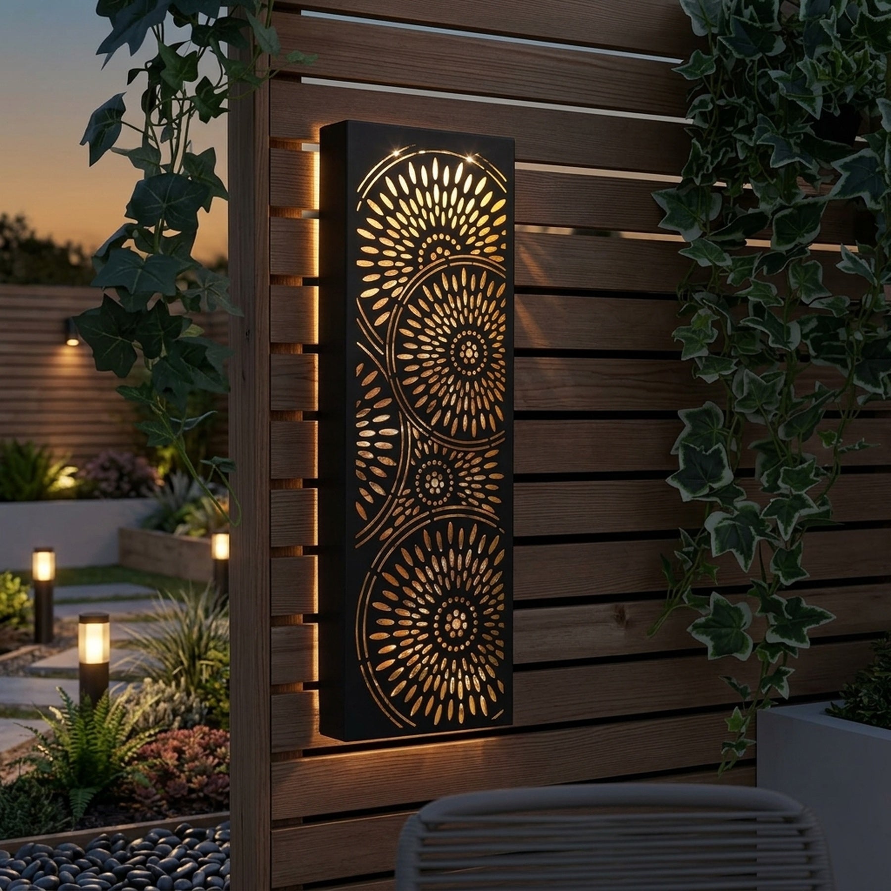 Lunaria Circle Solar Wall Panel Light