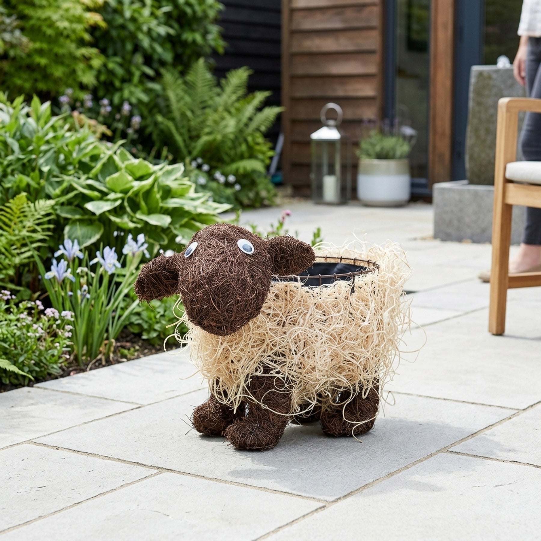 Shelley Sheep Decorative Rattan Planter